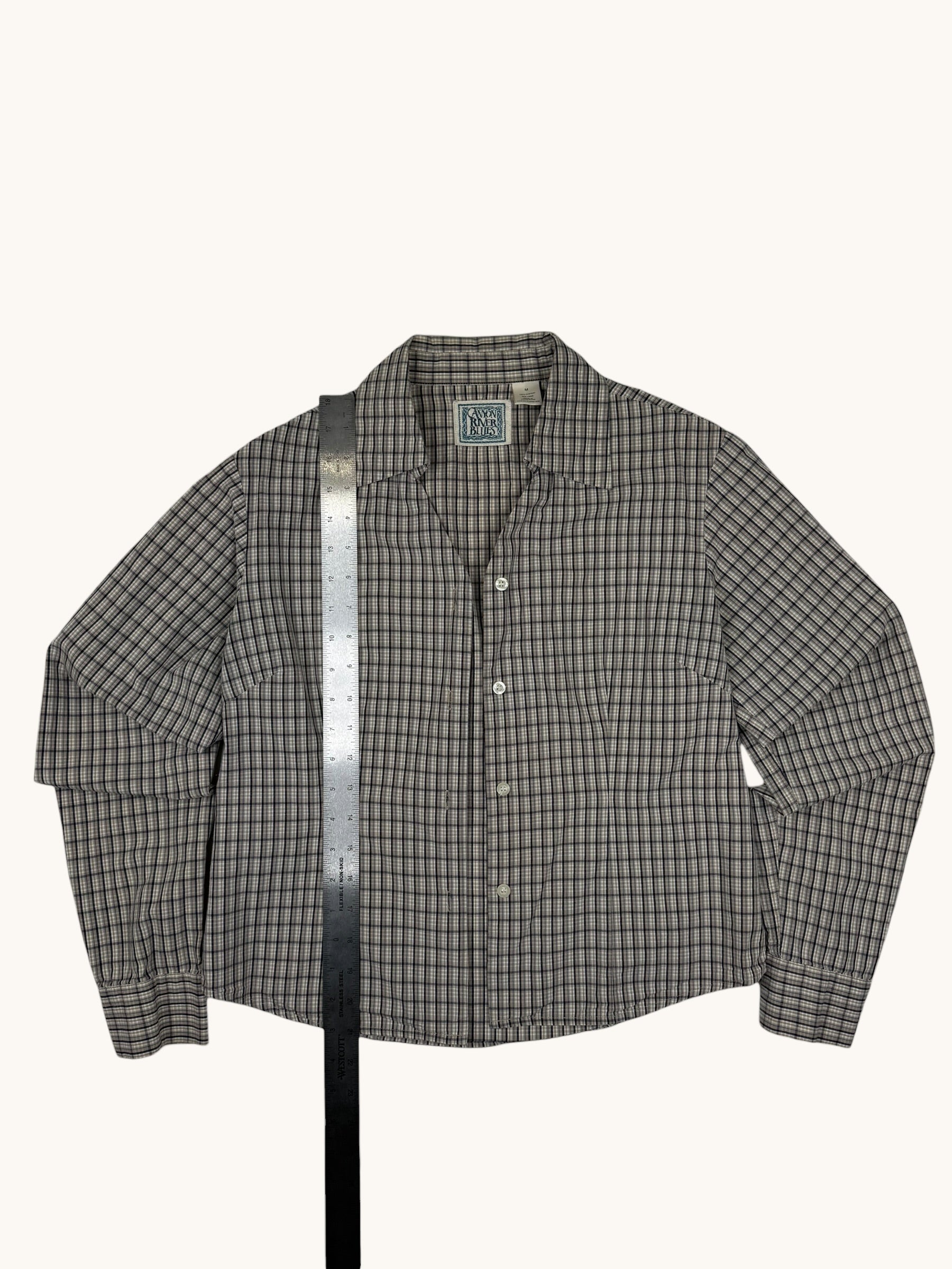90s Canyon River Blues Green Plaid Button Up Shirt - M