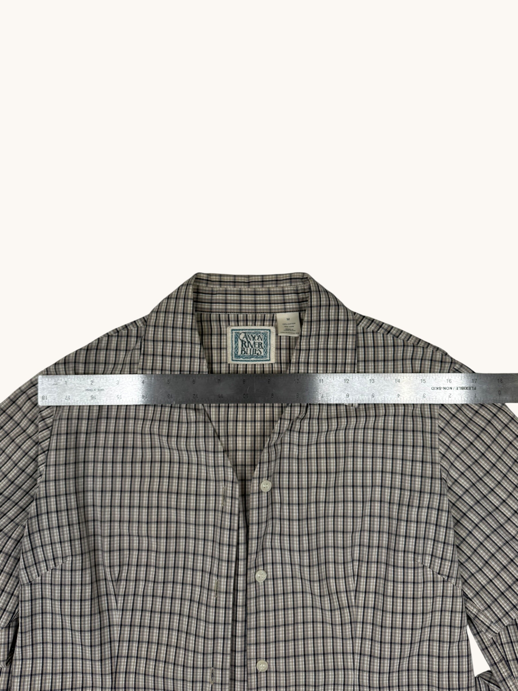 90s Canyon River Blues Green Plaid Button Up Shirt - M