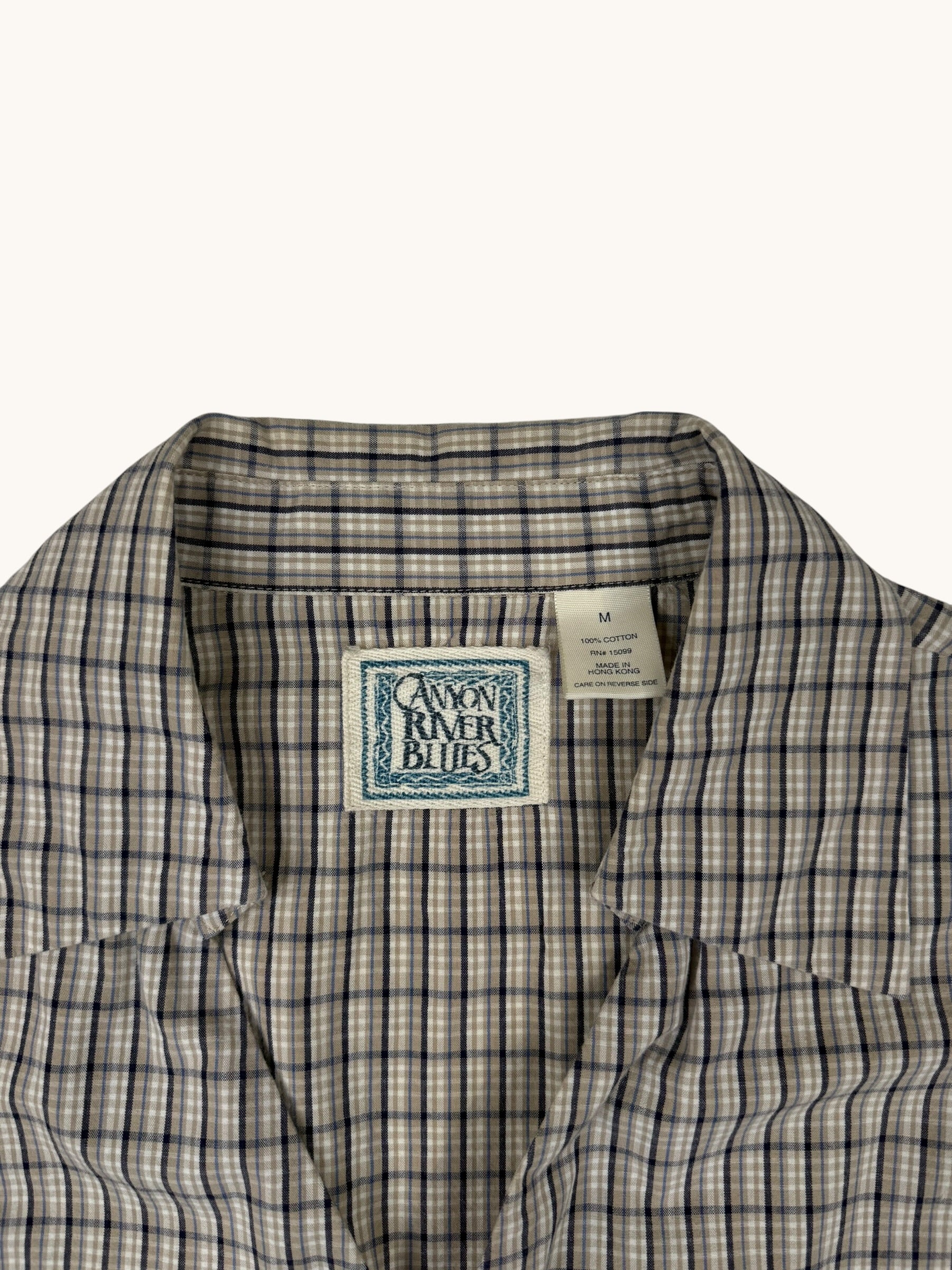 90s Canyon River Blues Green Plaid Button Up Shirt - M