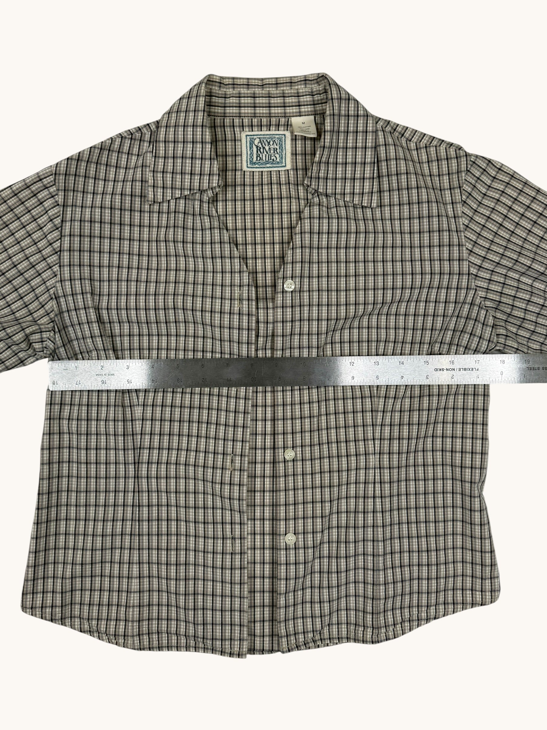 90s Canyon River Blues Green Plaid Button Up Shirt - M