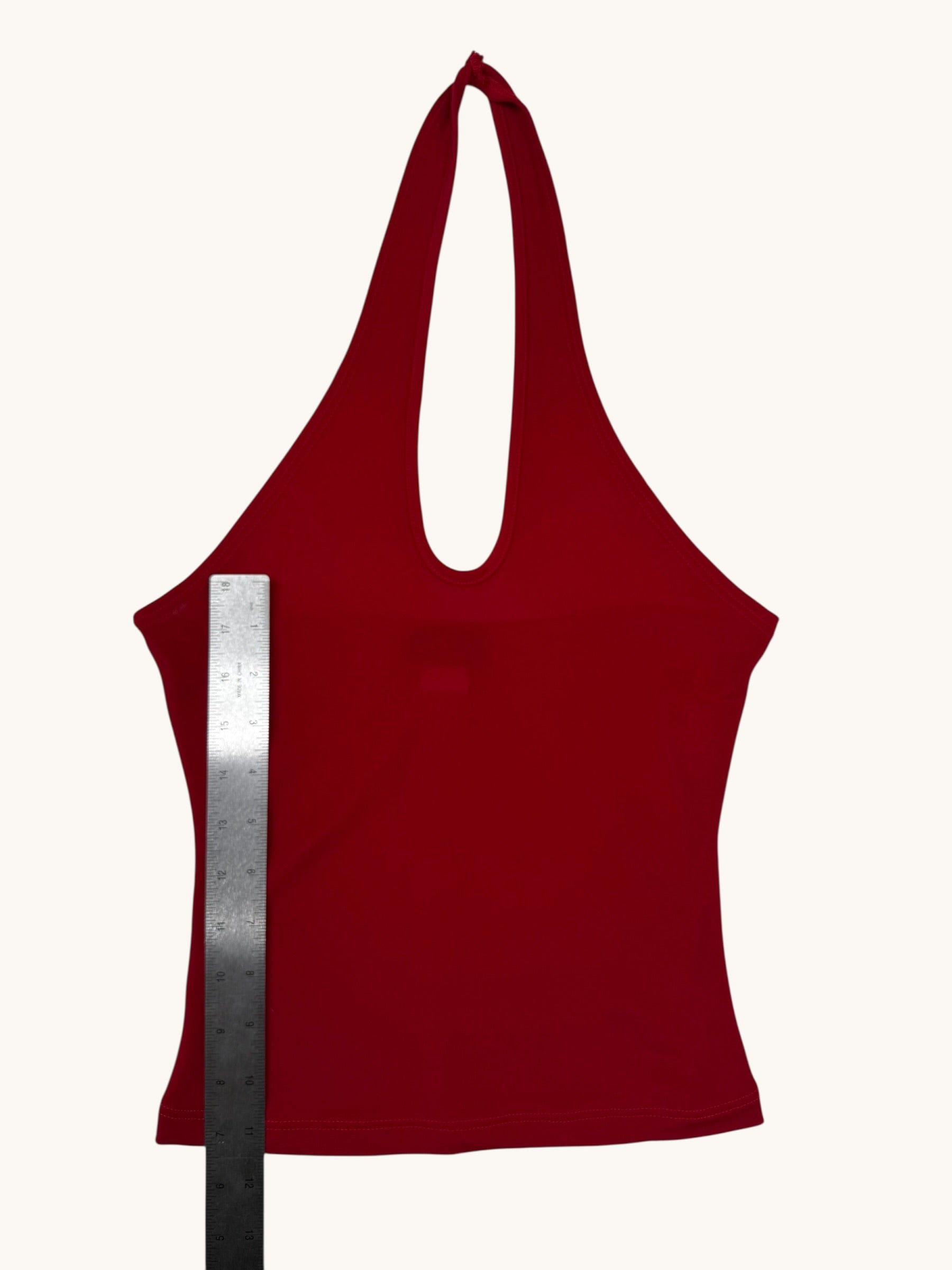 90s She's U.S.A. Dark Red Halter Tank - S