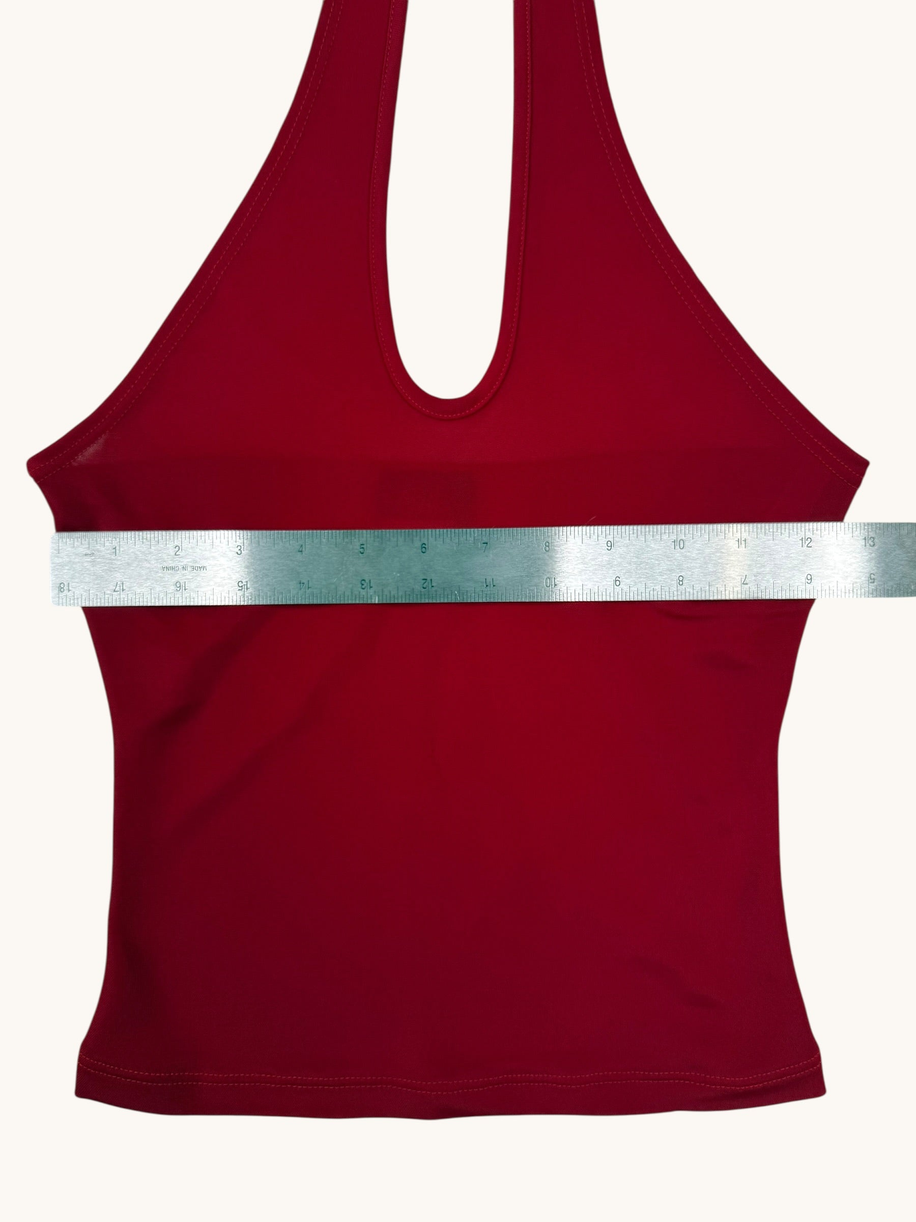 90s She's U.S.A. Dark Red Halter Tank - S