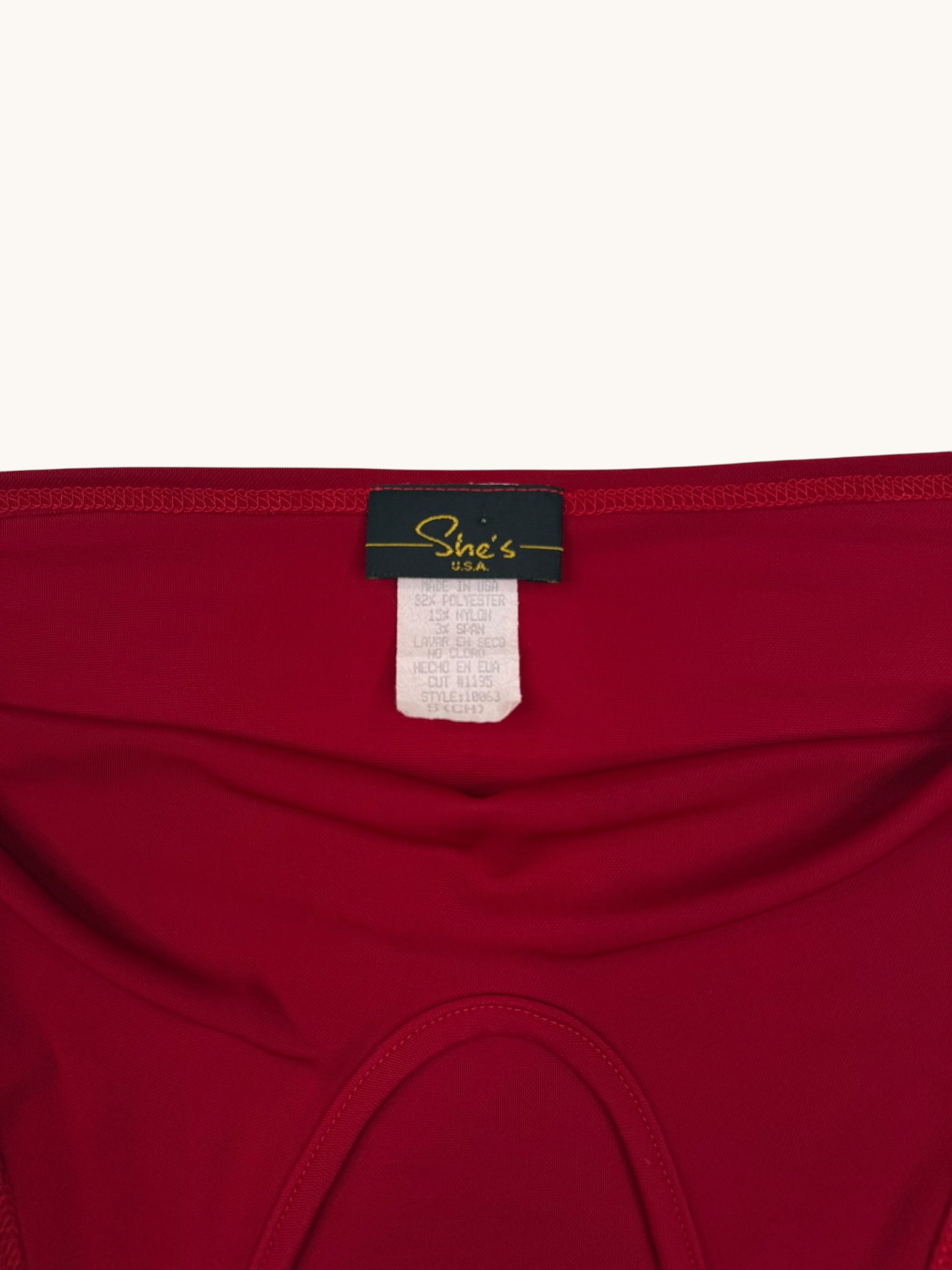 90s She's U.S.A. Dark Red Halter Tank - S