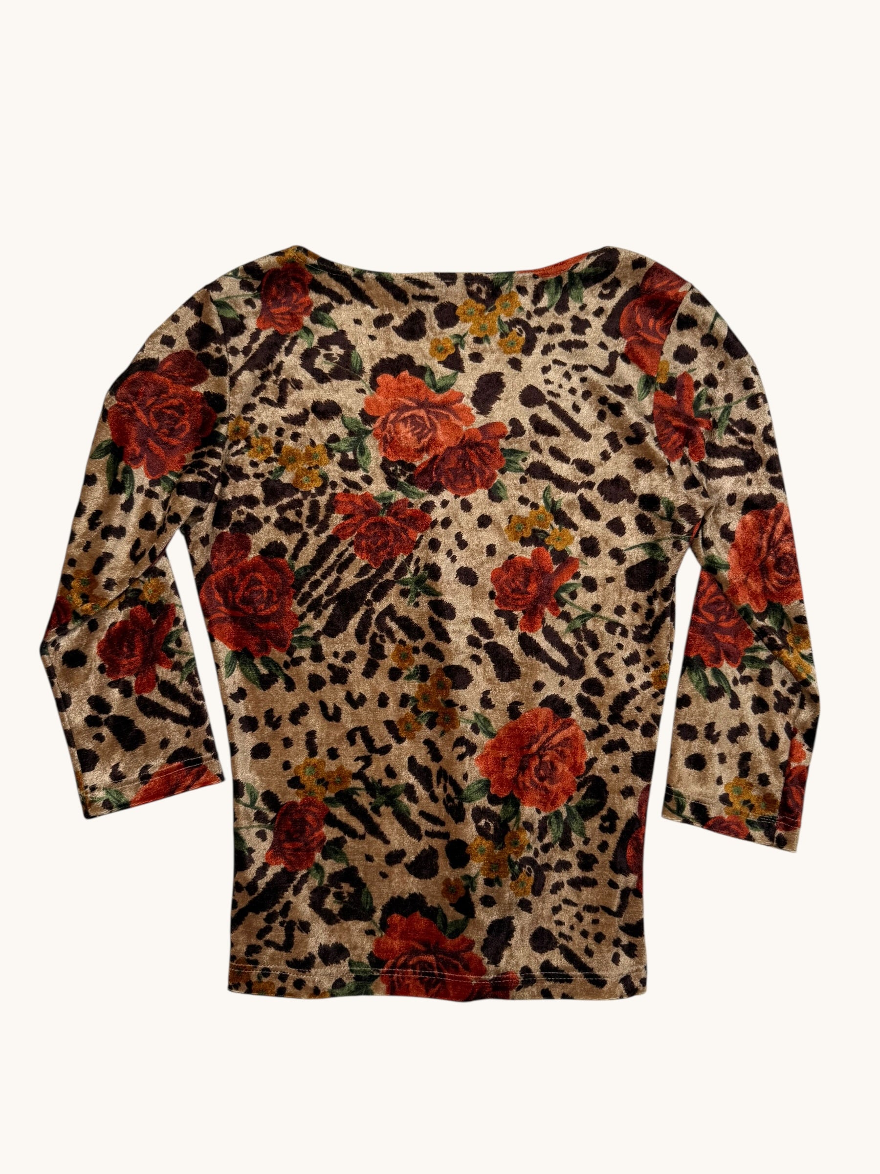 00s Forever21 Leopard Floral Top - S