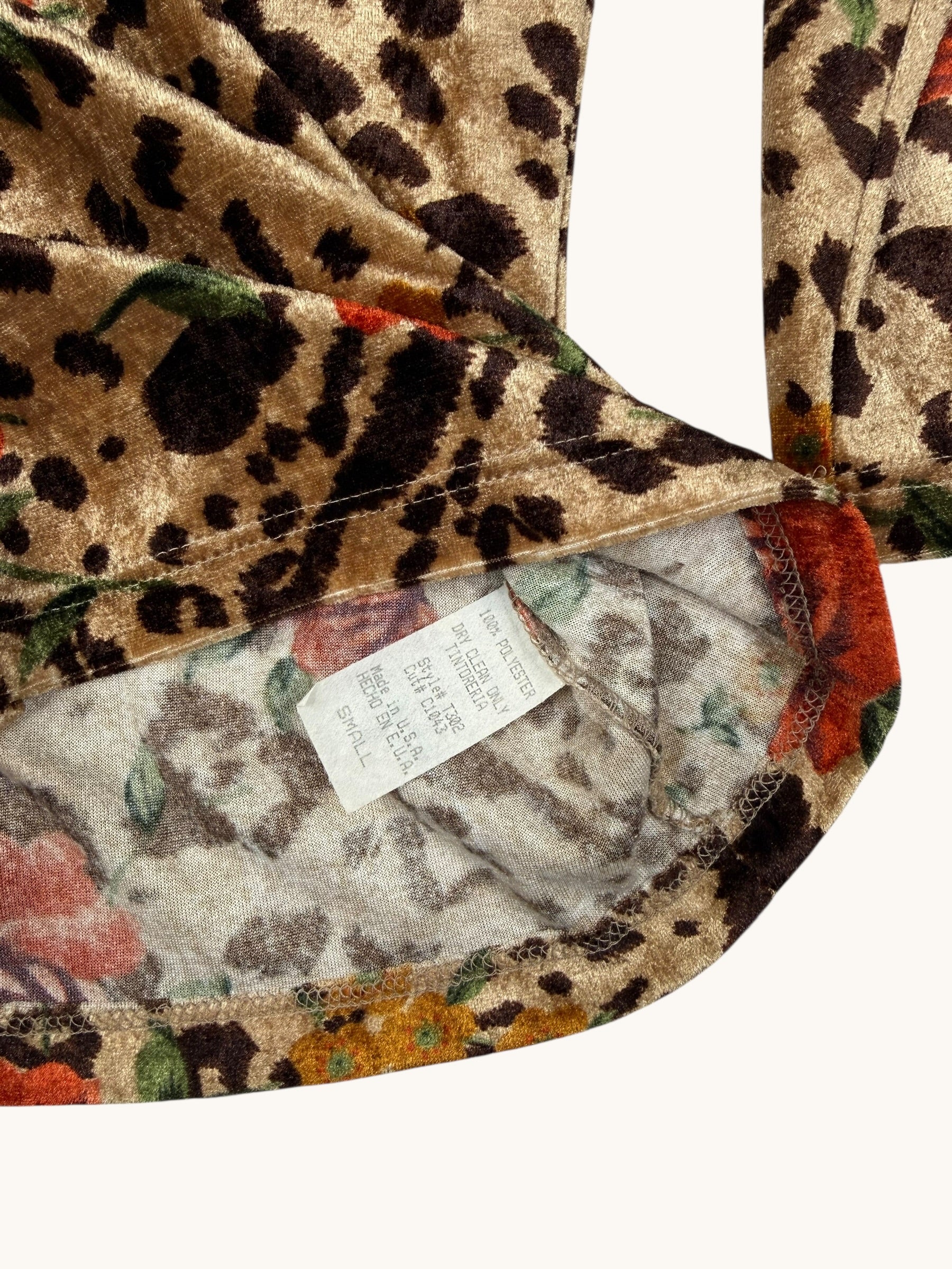 00s Forever21 Leopard Floral Top - S