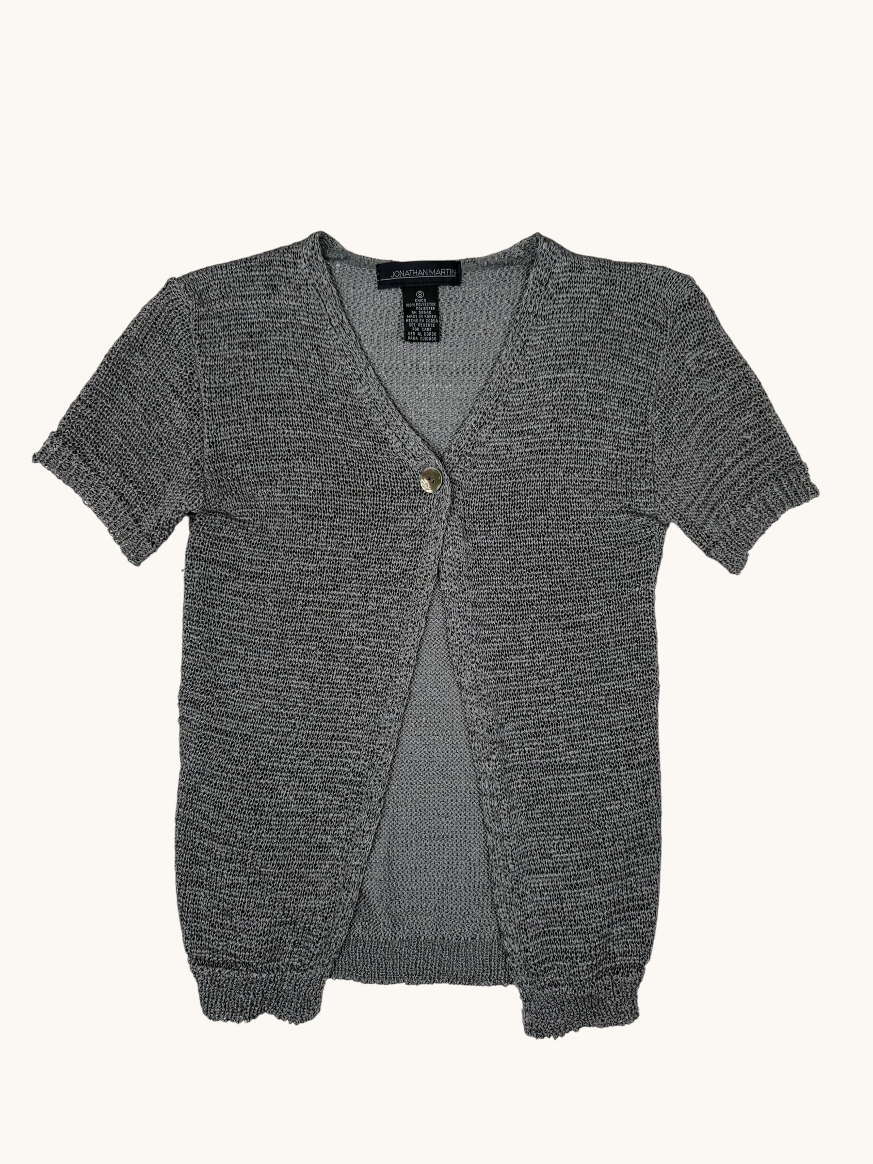 90s Jonathan Martin Gray Knit Cardigan Sweater - S