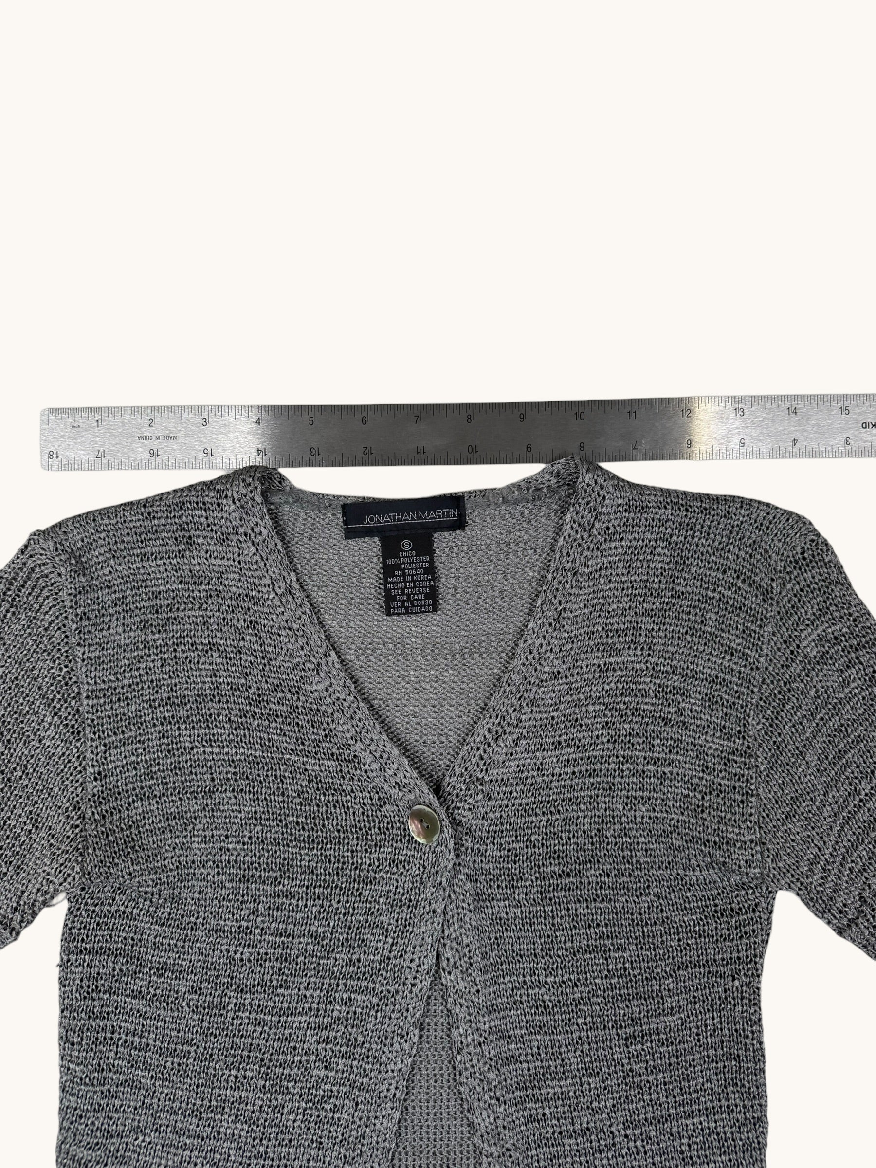 90s Jonathan Martin Gray Knit Cardigan Sweater - S
