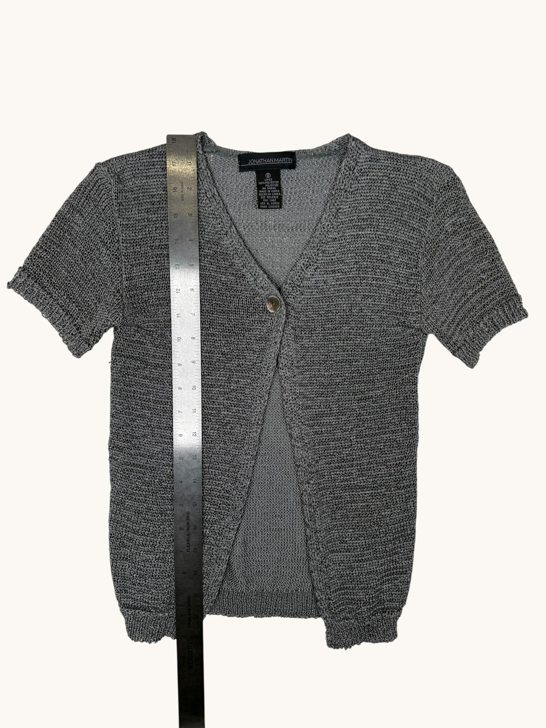 90s Jonathan Martin Gray Knit Cardigan Sweater - S