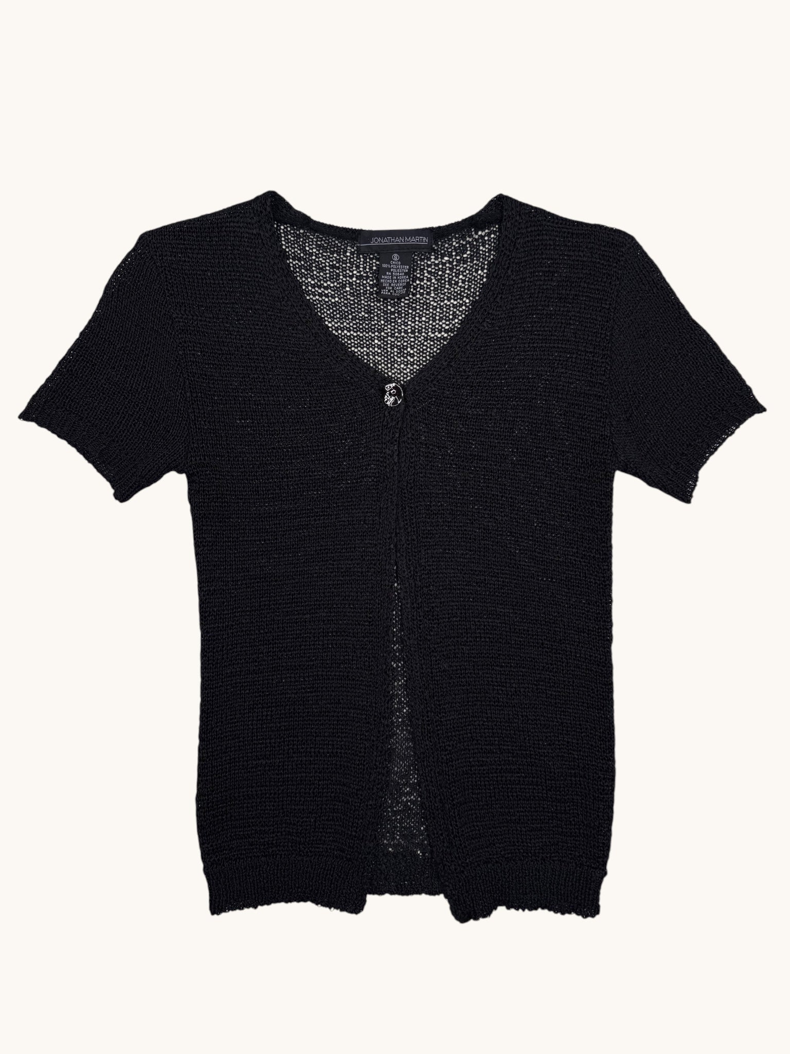 90s Jonathan Martin Black Knit Cardigan Sweater - S