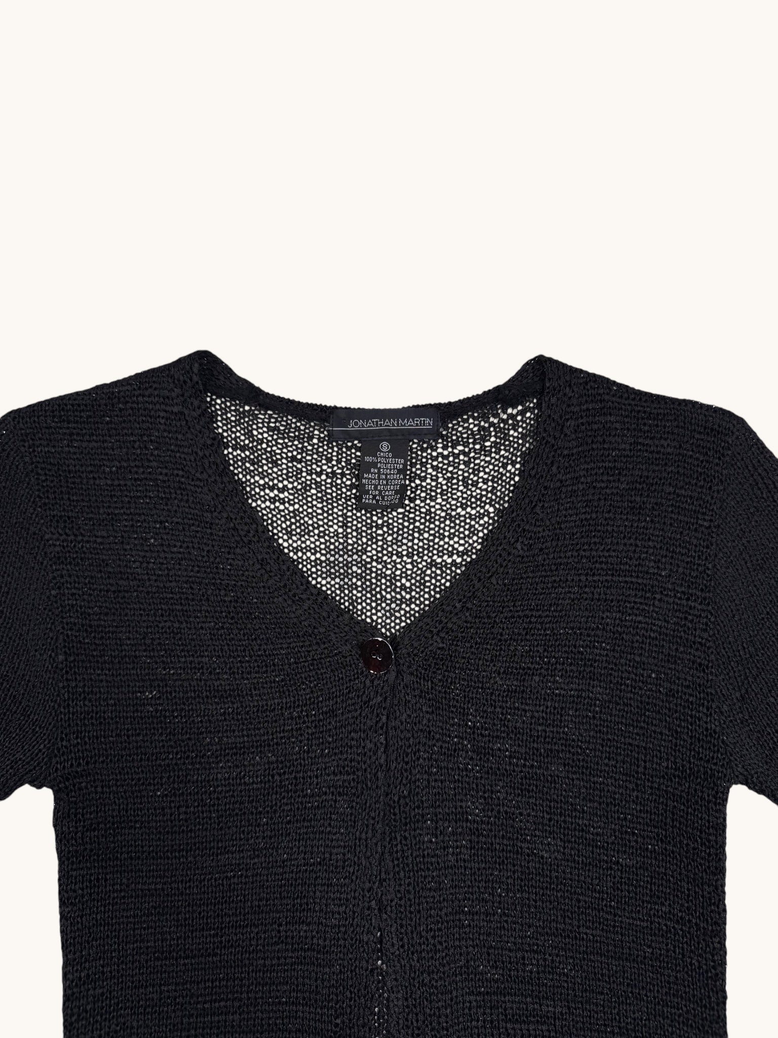 90s Jonathan Martin Black Knit Cardigan Sweater - S