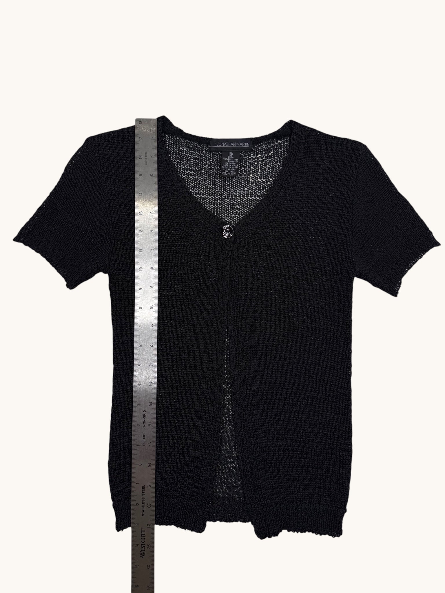 90s Jonathan Martin Black Knit Cardigan Sweater - S
