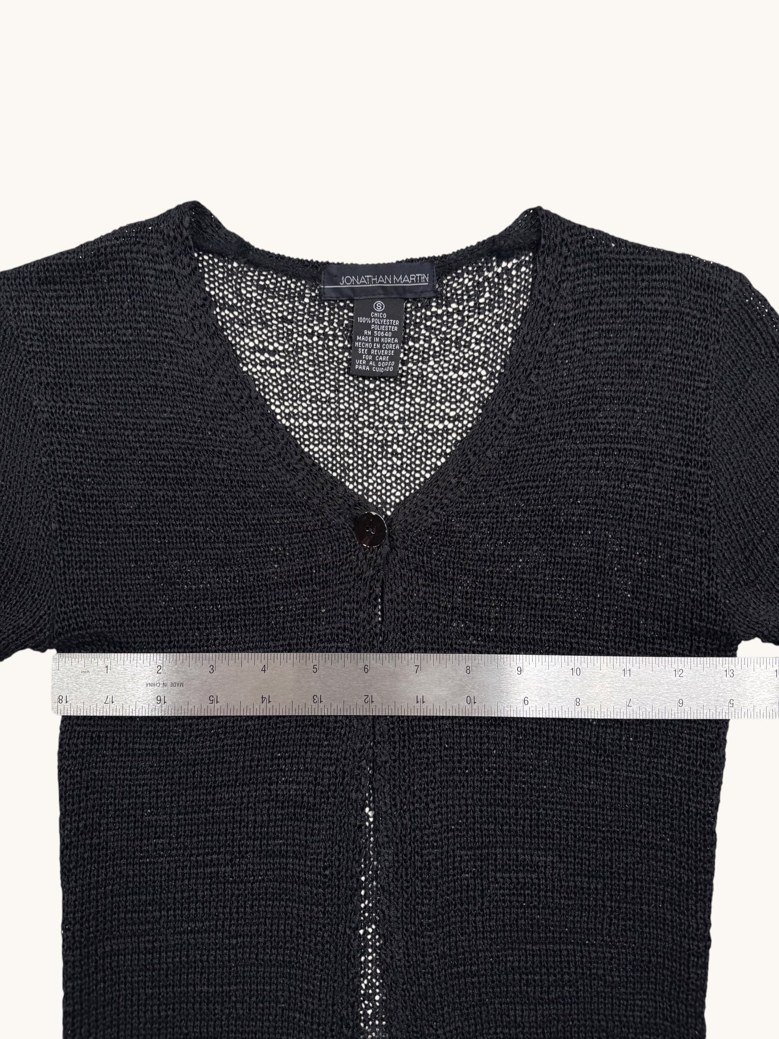 90s Jonathan Martin Black Knit Cardigan Sweater - S
