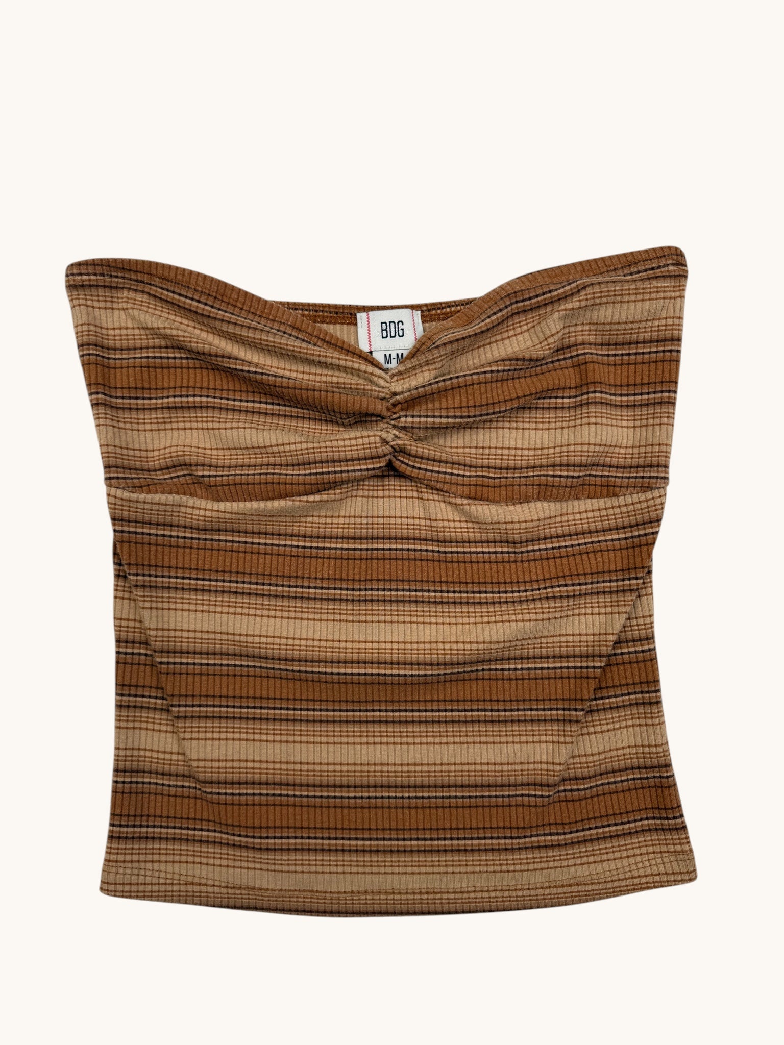 00s BDG Brown Stripe Tube Top - M