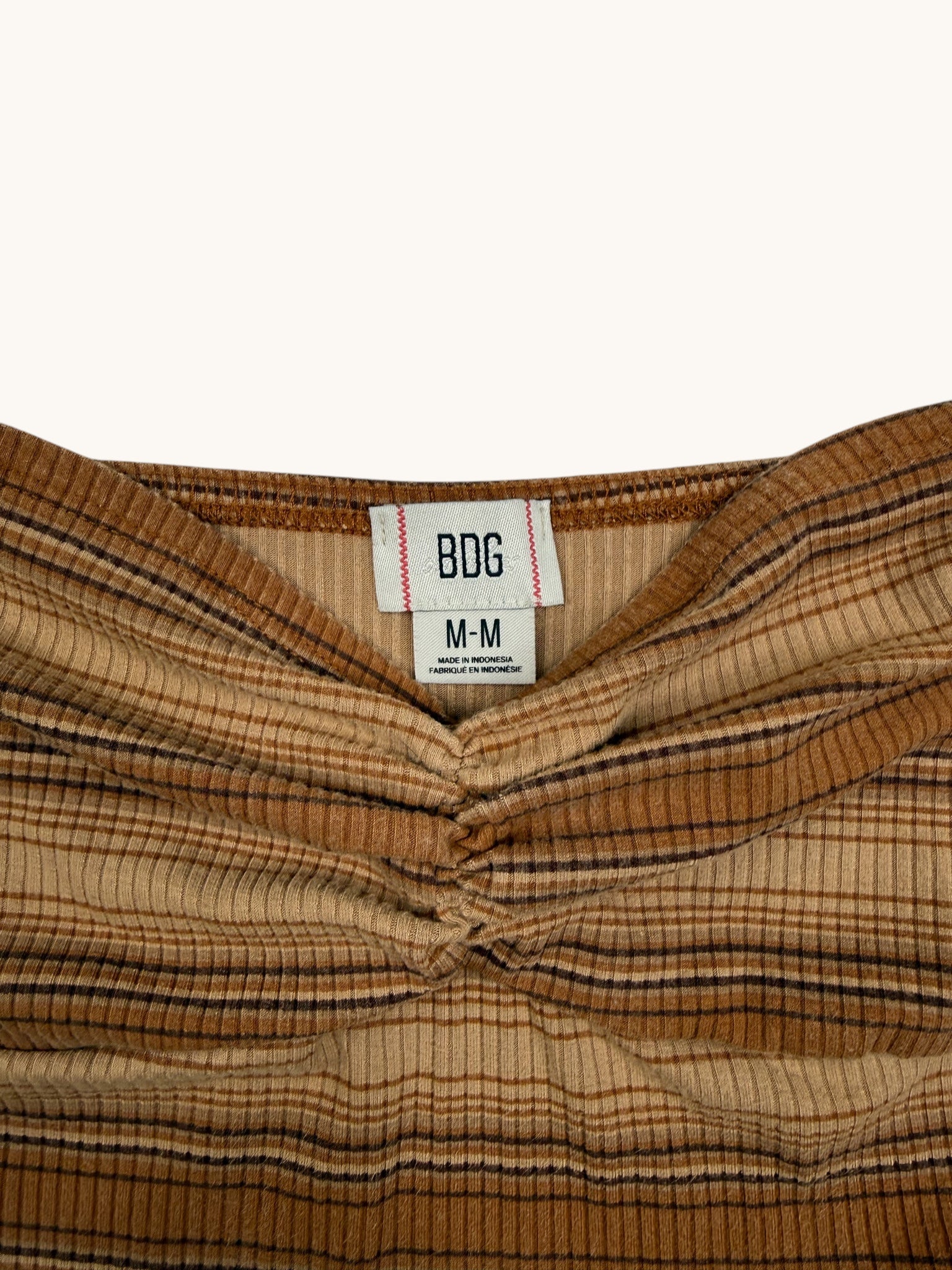 00s BDG Brown Stripe Tube Top - M