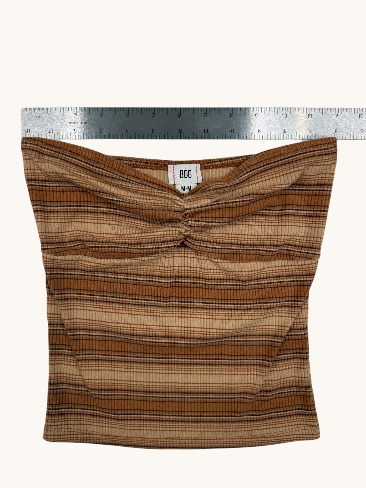 00s BDG Brown Stripe Tube Top - M