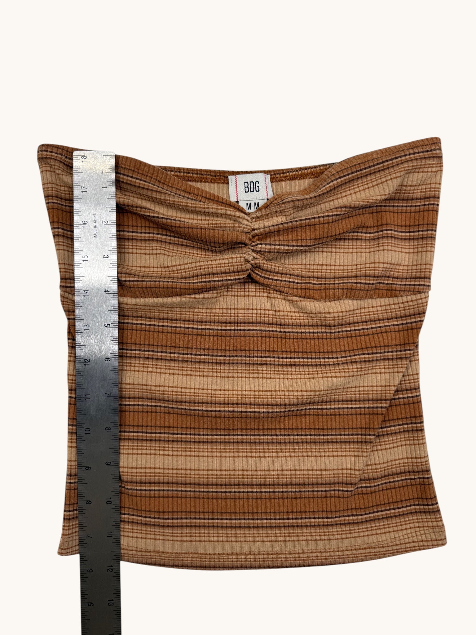 00s BDG Brown Stripe Tube Top - M