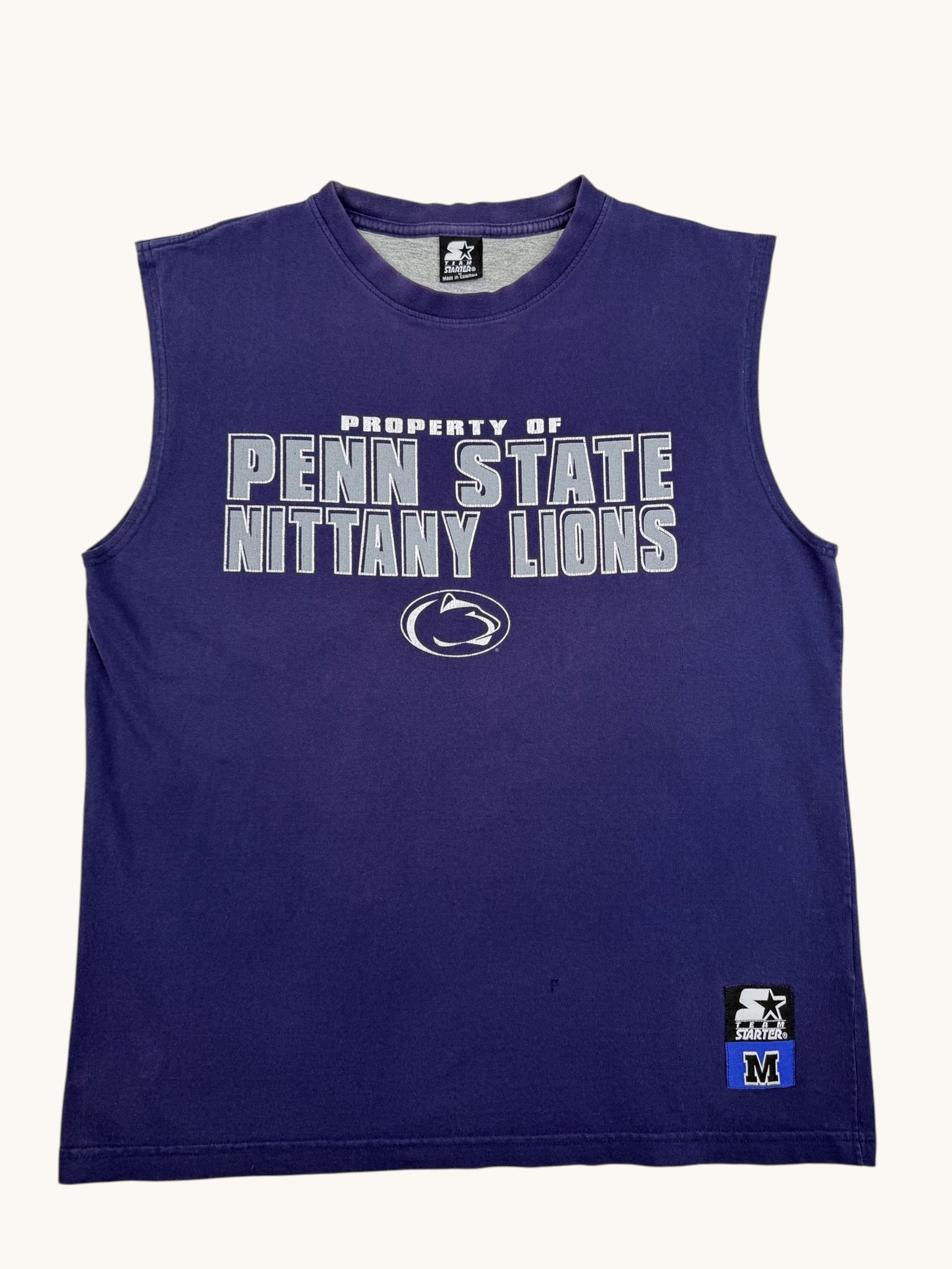 90s Team Starter Penn State Cutoff Sleeve Tee - M