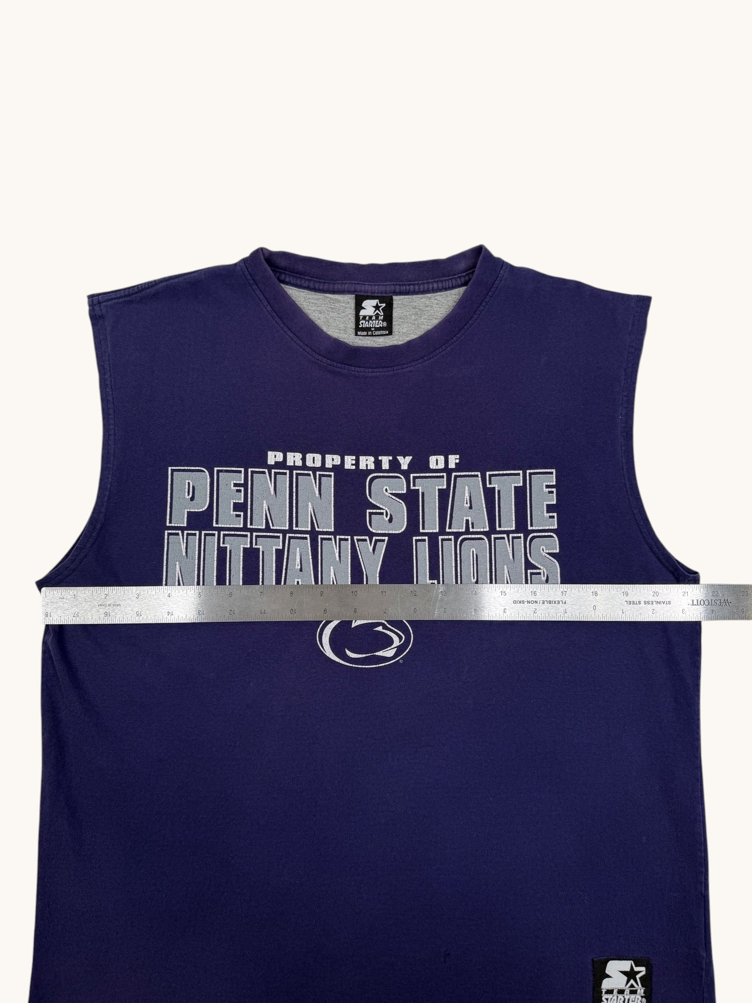 90s Team Starter Penn State Cutoff Sleeve Tee - M
