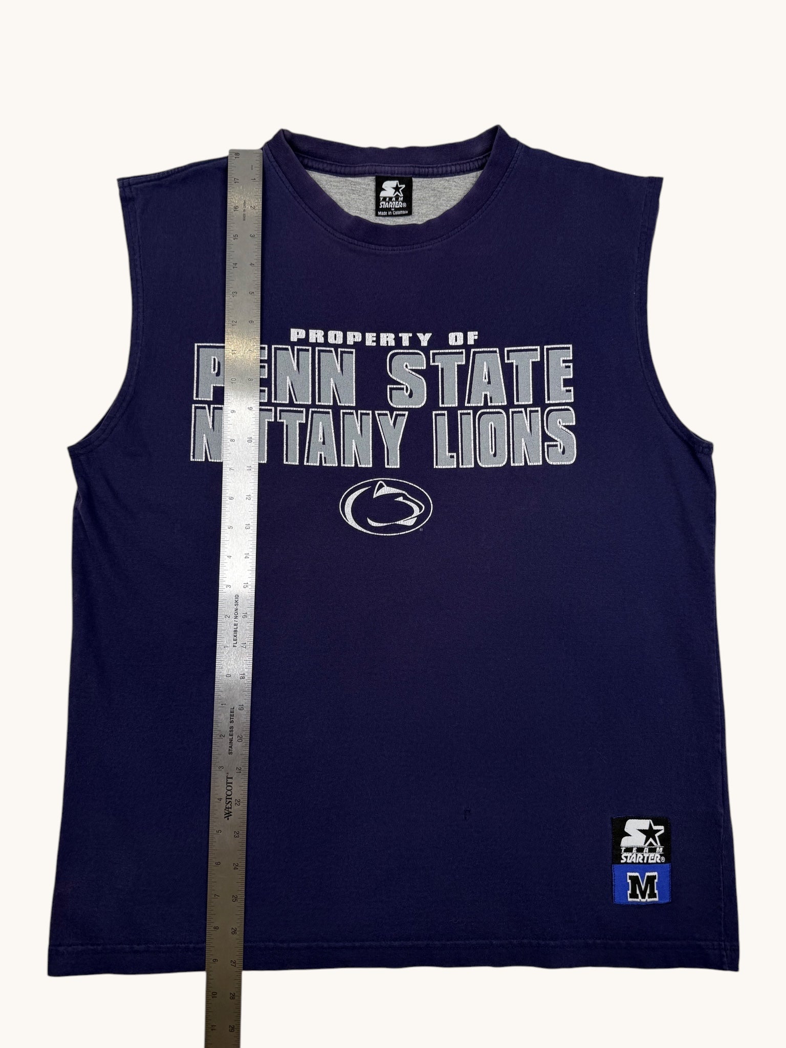 90s Team Starter Penn State Cutoff Sleeve Tee - M