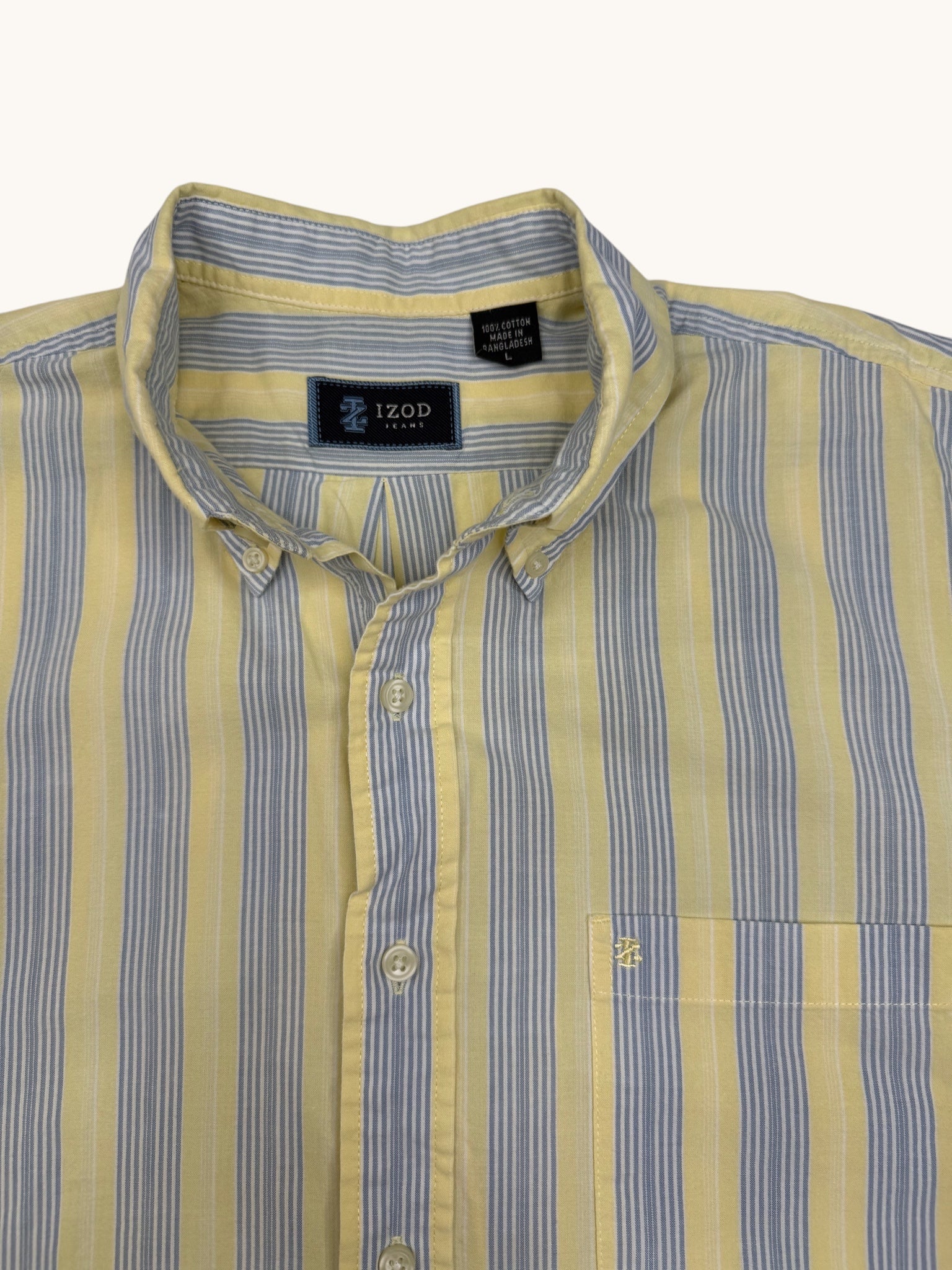 90s IZOD Striped Button Up Shirt - L