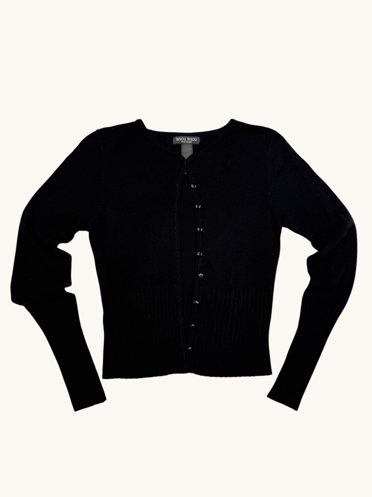 90s Bisou Bisou Black Cardigan Sweater