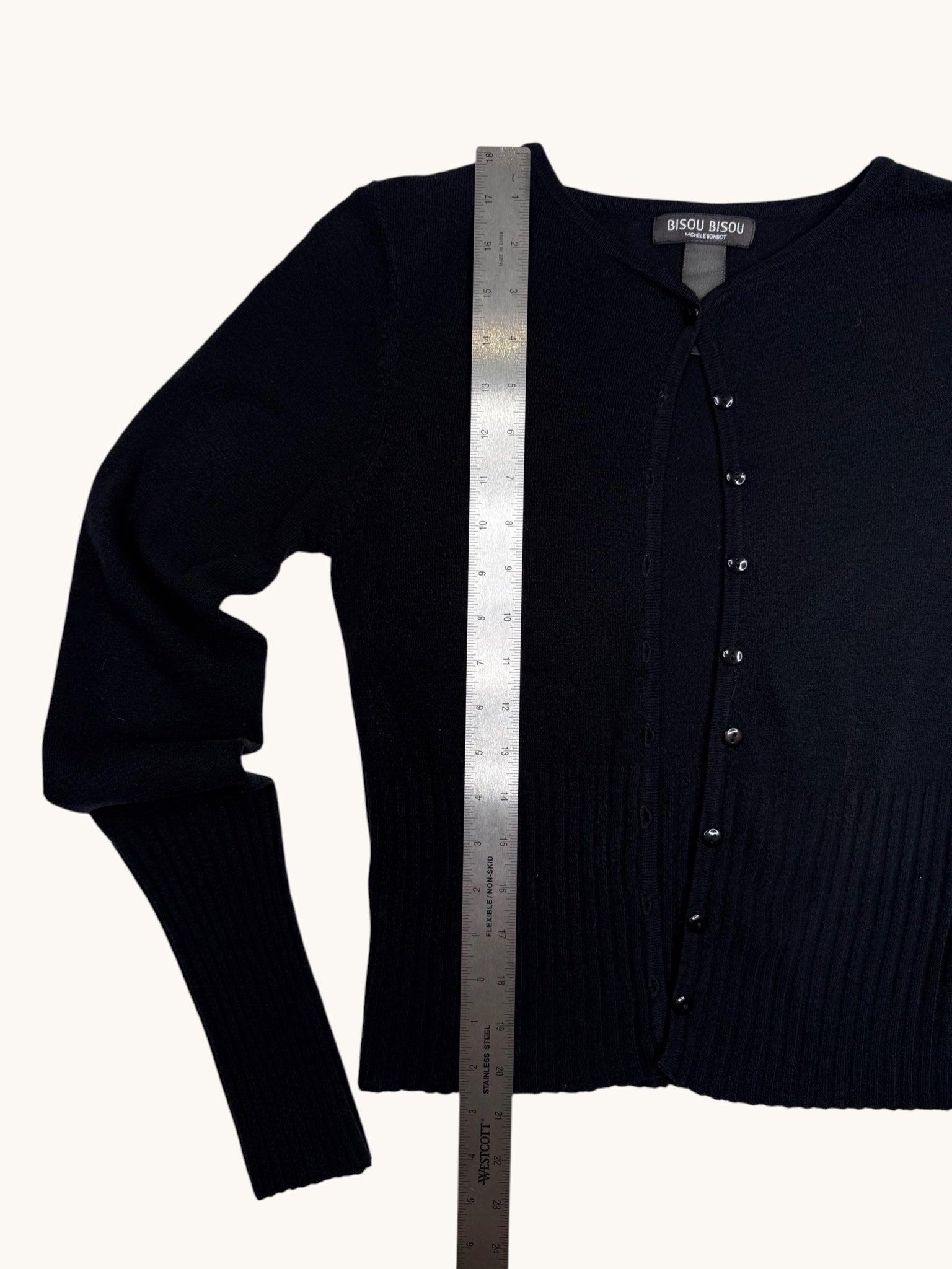 90s Bisou Bisou Black Cardigan Sweater