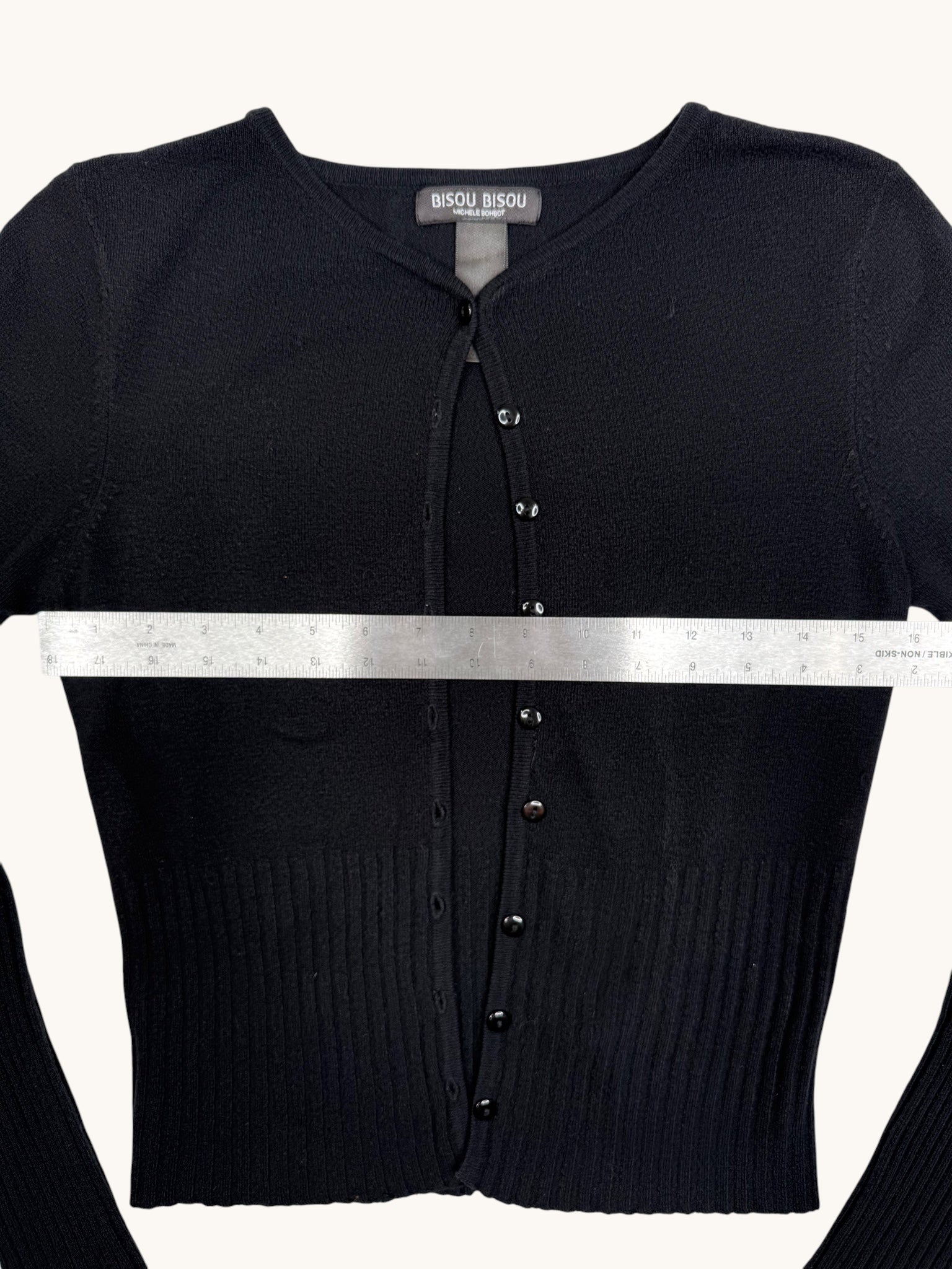 90s Bisou Bisou Black Cardigan Sweater