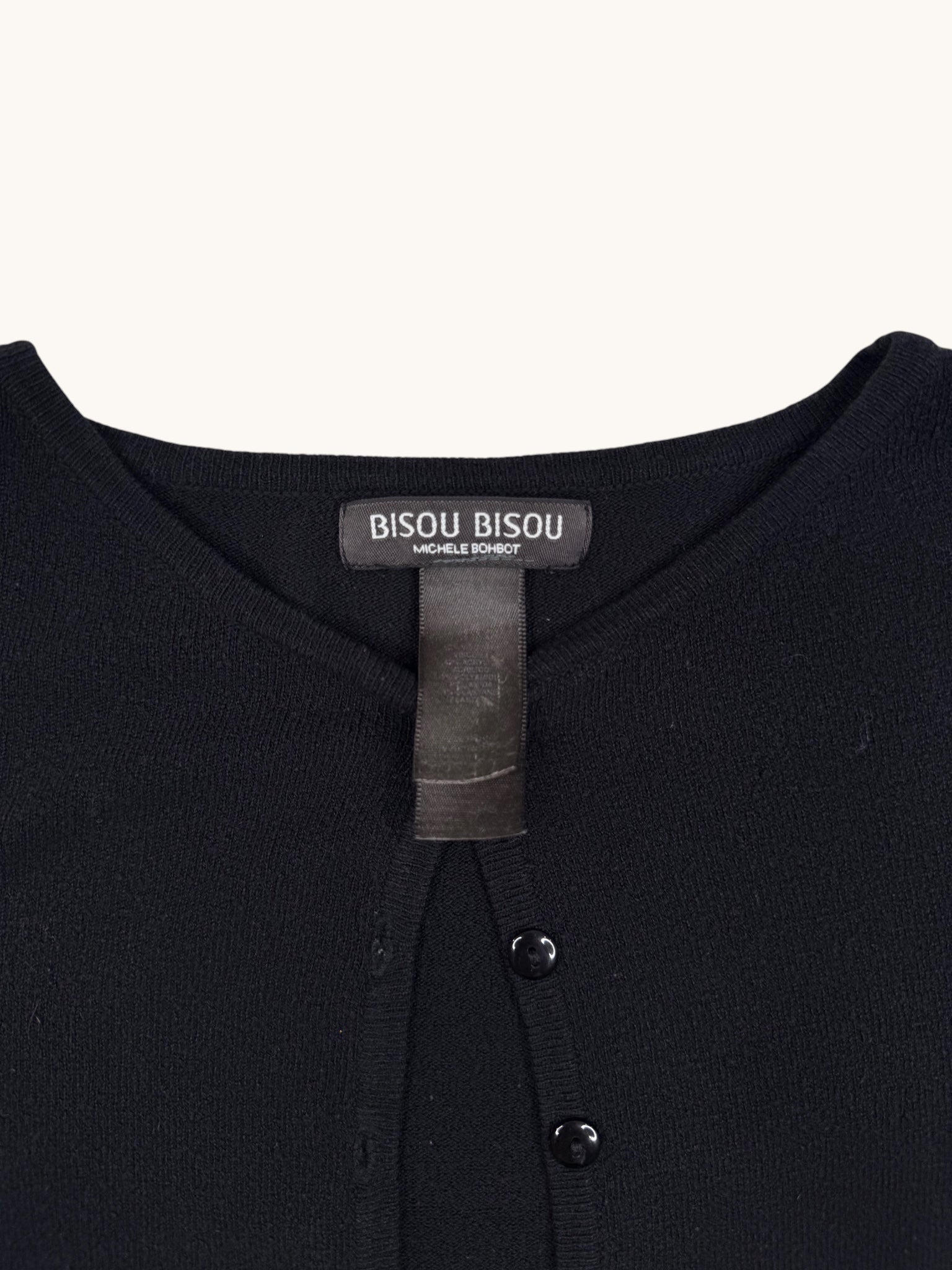 90s Bisou Bisou Black Cardigan Sweater