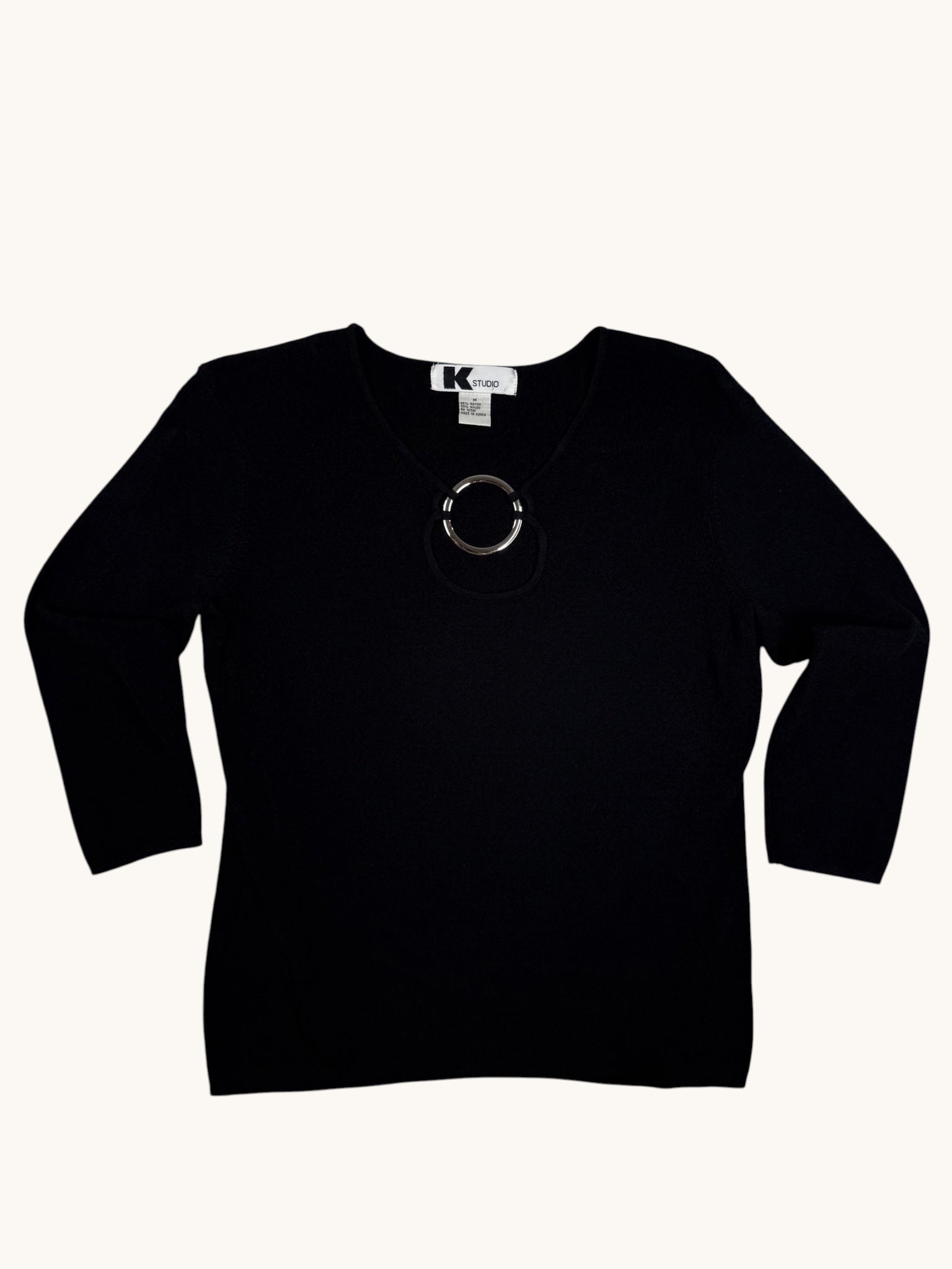 00s K Studio Black Knit Top - M