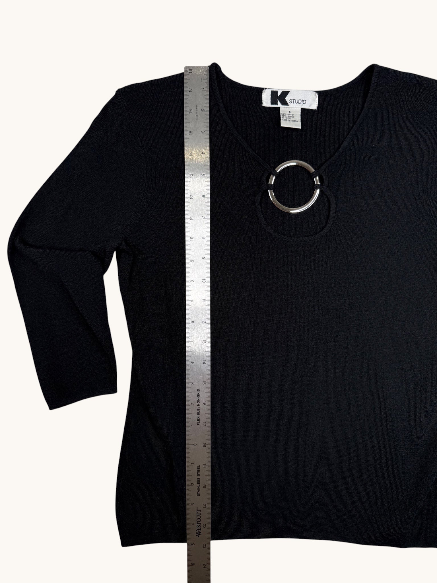 00s K Studio Black Knit Top - M