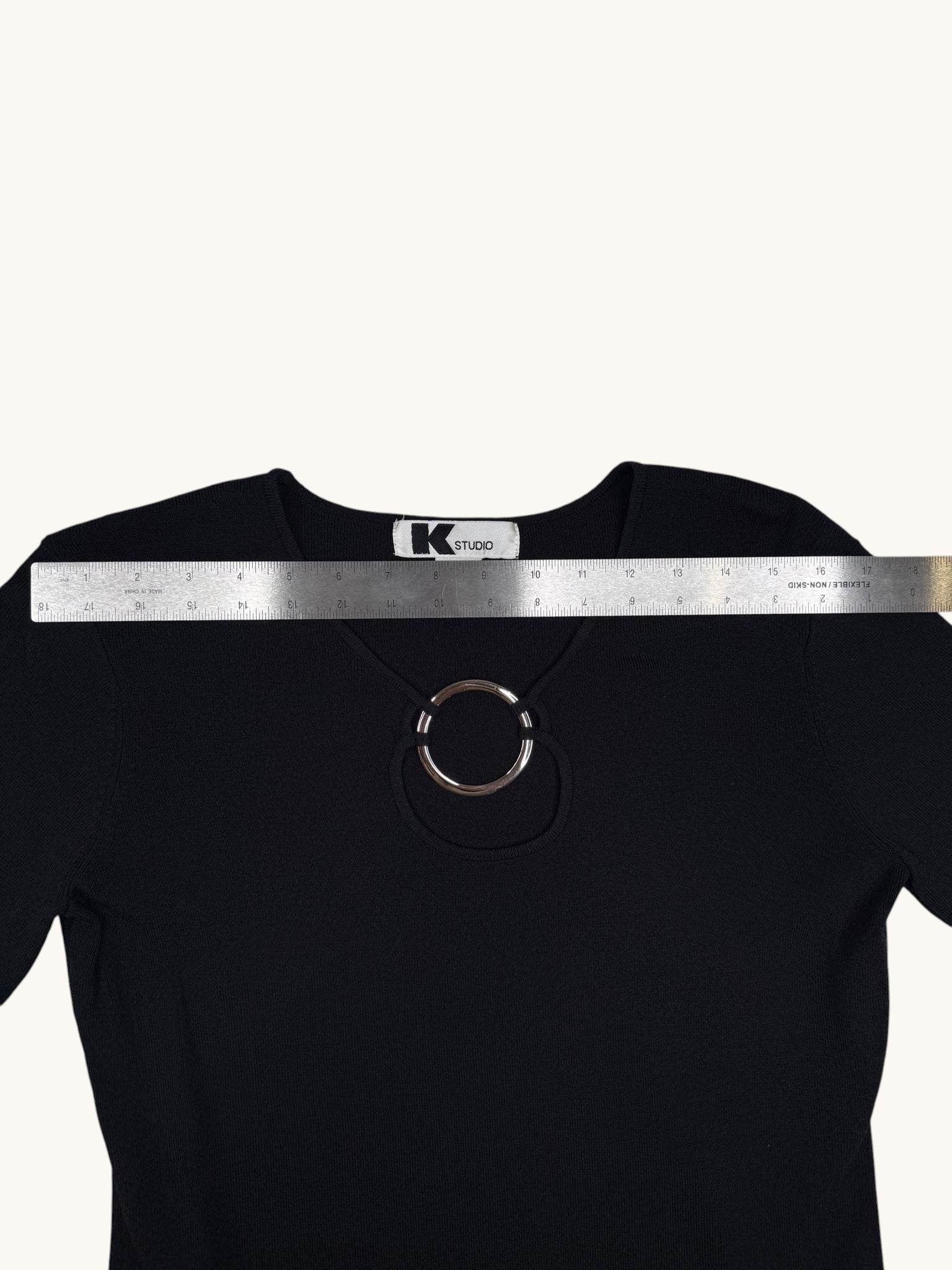 00s K Studio Black Knit Top - M