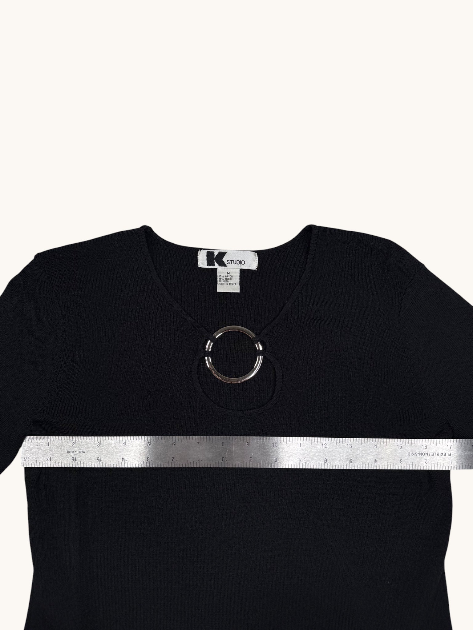 00s K Studio Black Knit Top - M