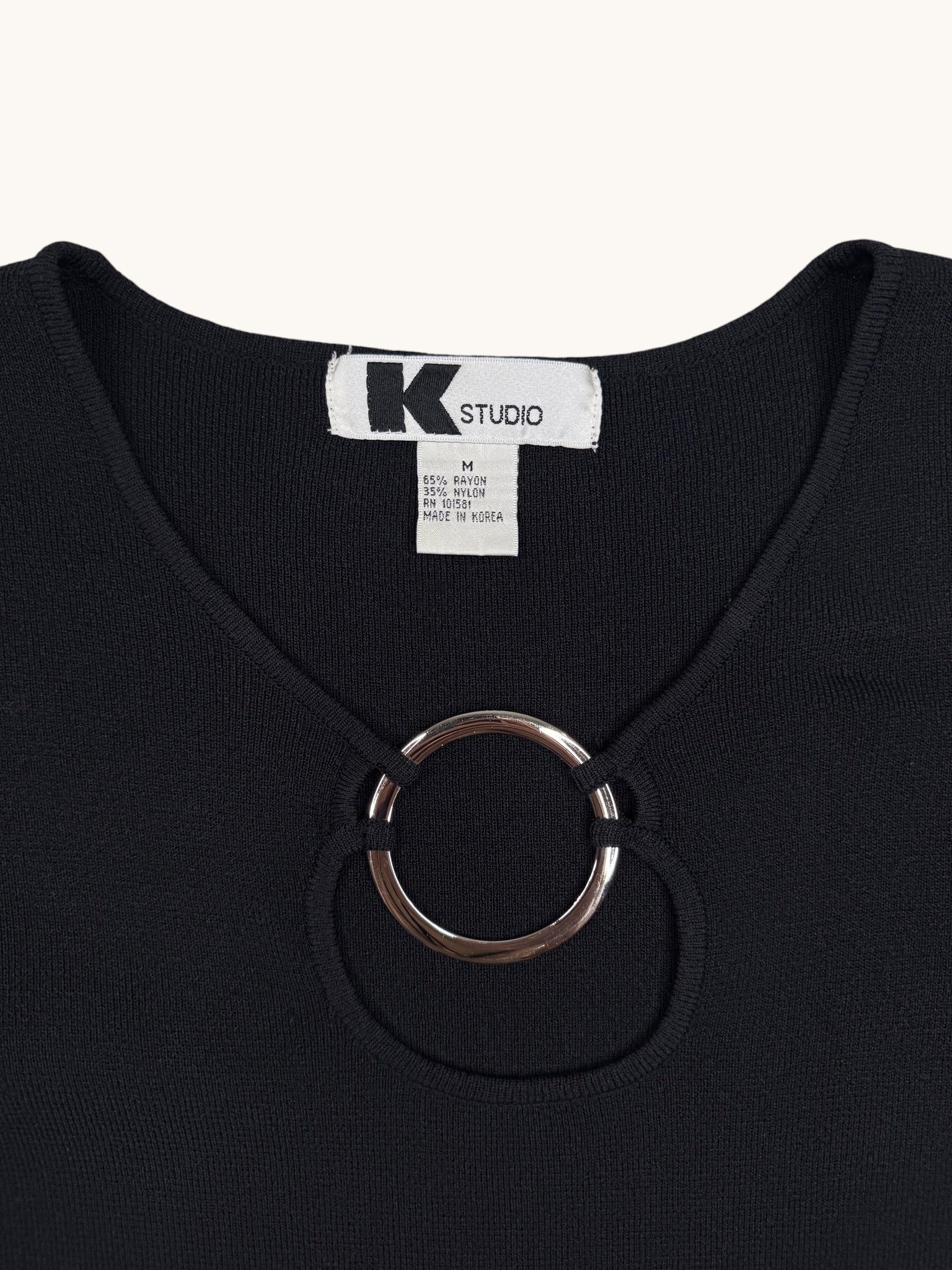 00s K Studio Black Knit Top - M