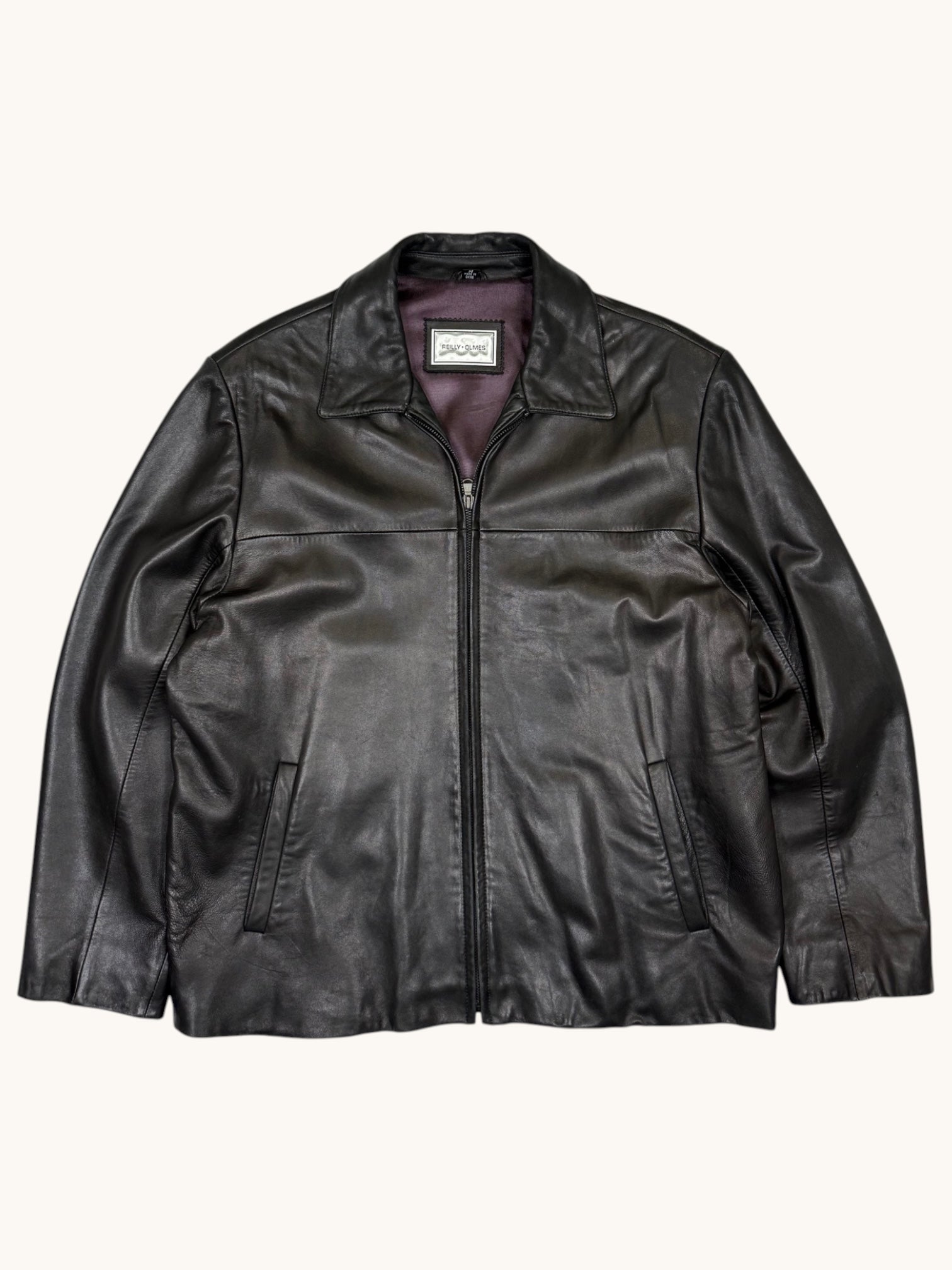 90s Reilly Olmes Collection Black Leather Jacket - M