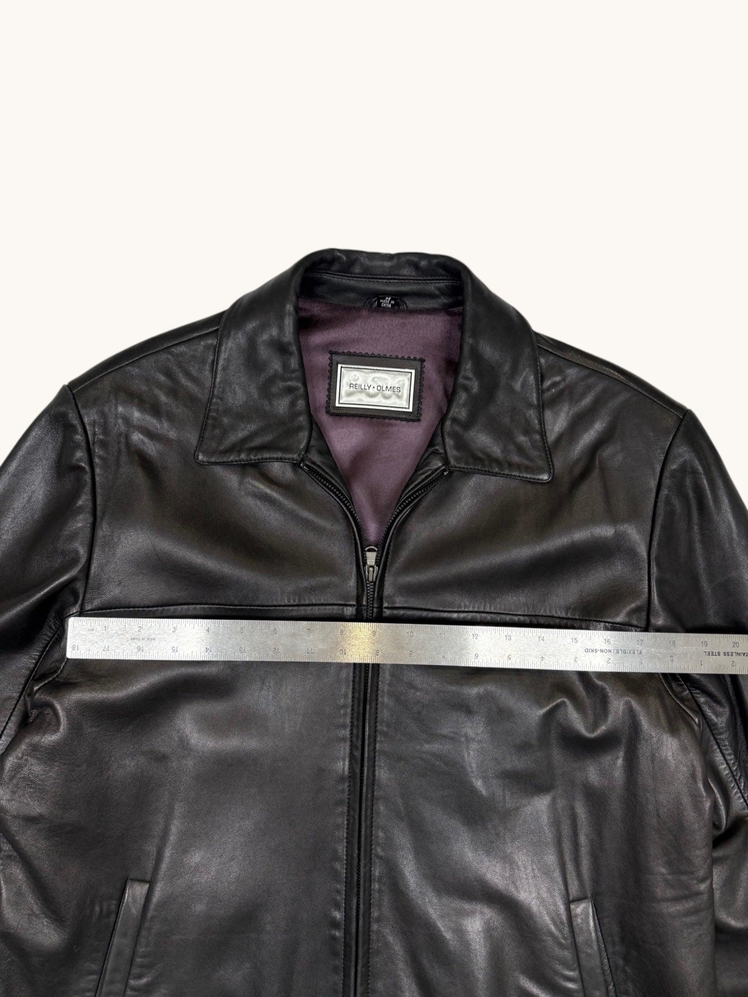 90s Reilly Olmes Collection Black Leather Jacket - M