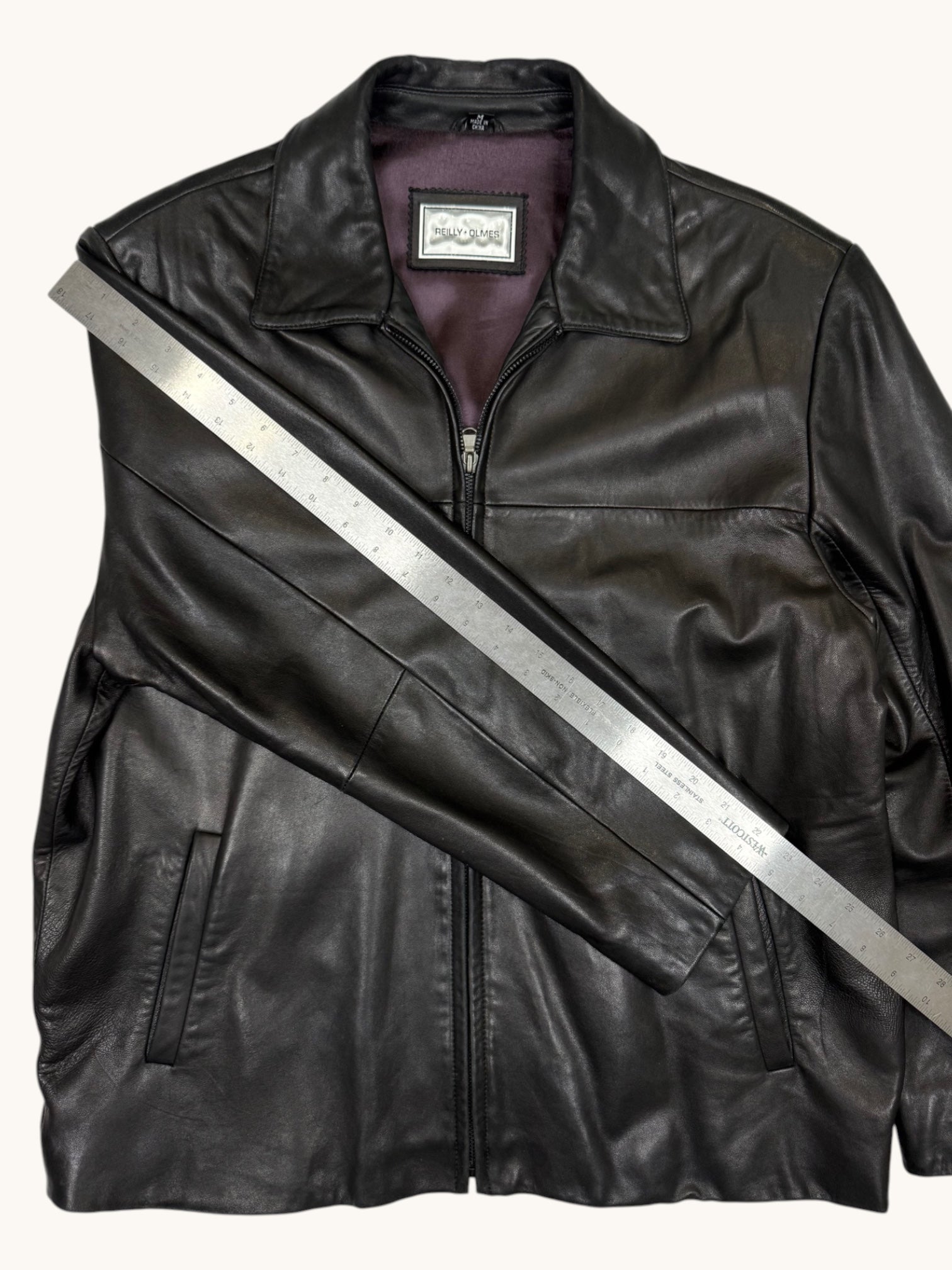 90s Reilly Olmes Collection Black Leather Jacket - M