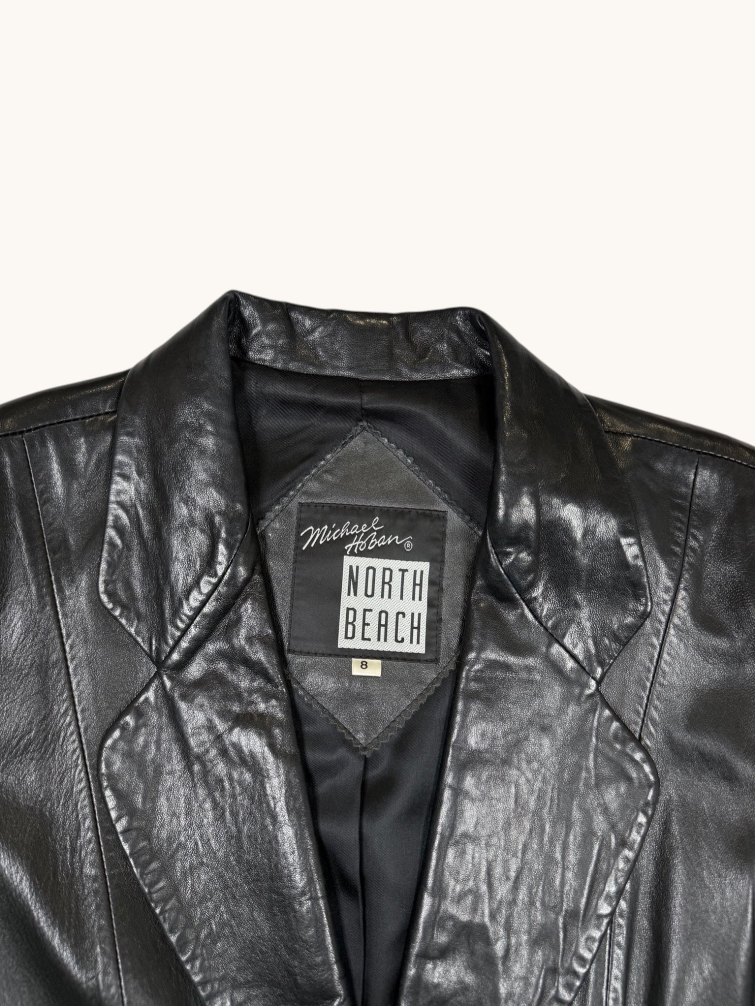 90s Michael Hoban Black Leather Jacket - 8