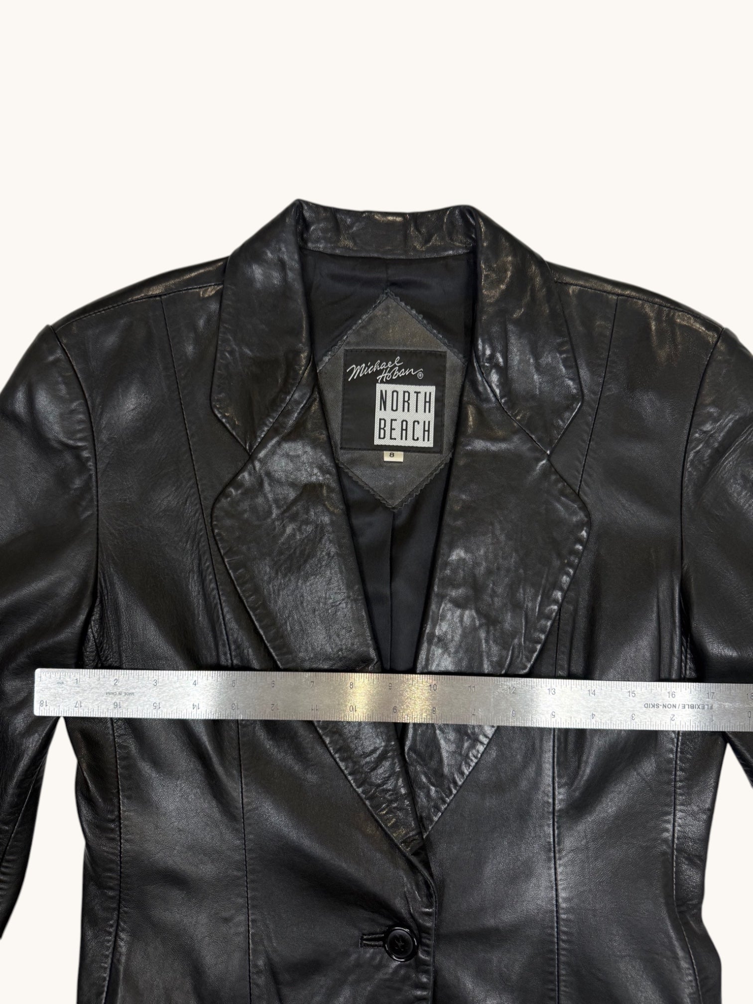 90s Michael Hoban Black Leather Jacket - 8