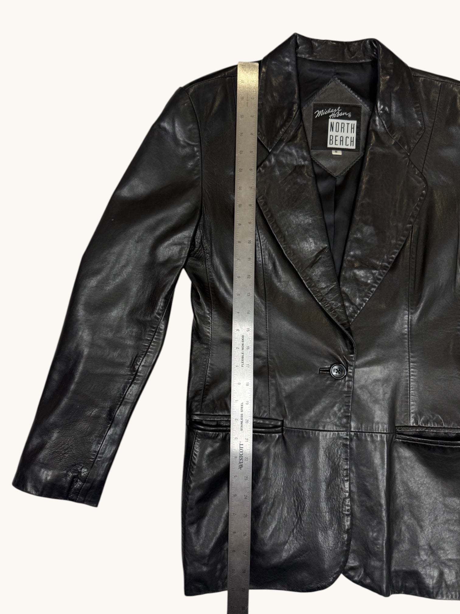 90s Michael Hoban Black Leather Jacket - 8