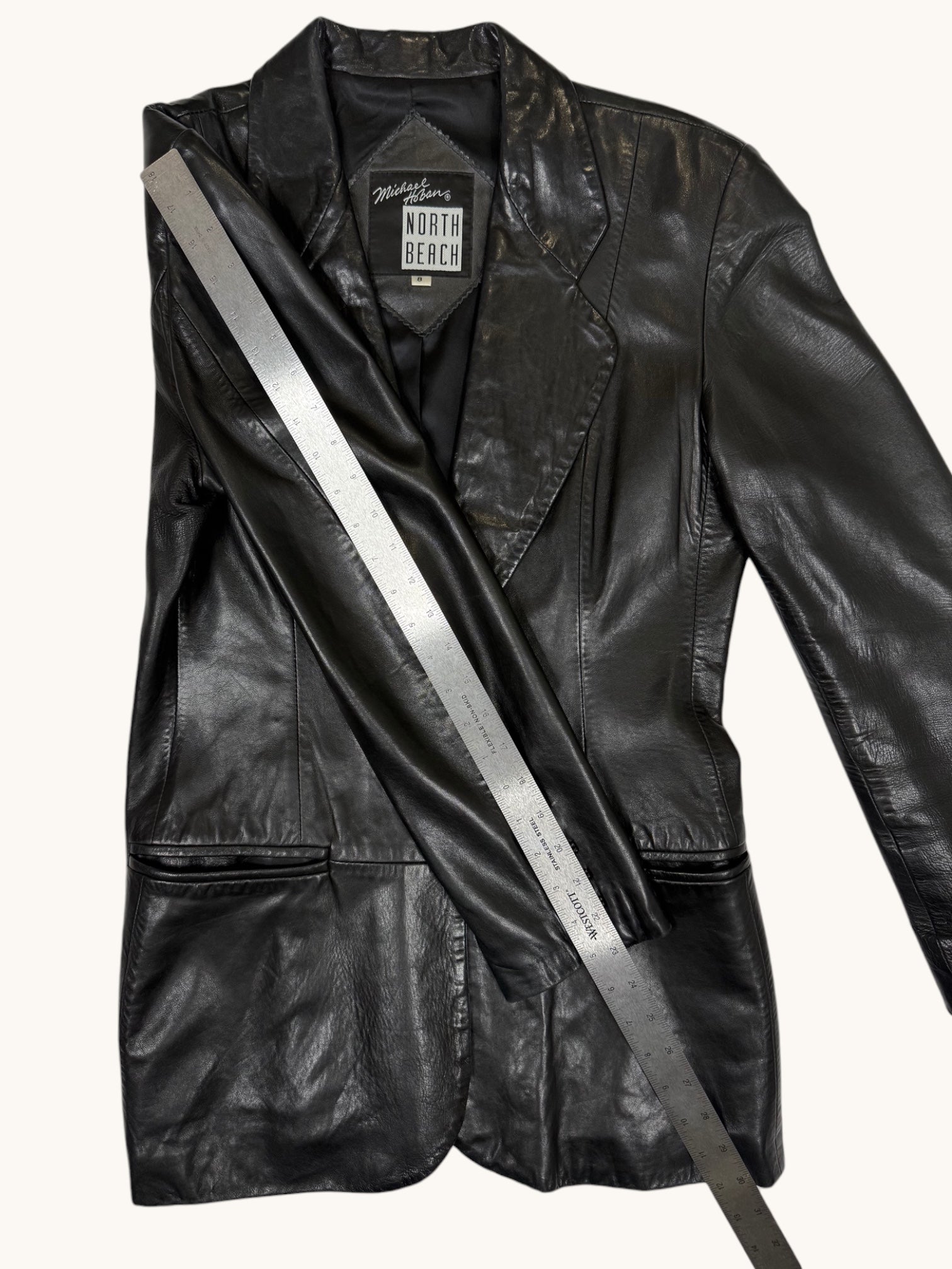 90s Michael Hoban Black Leather Jacket - 8