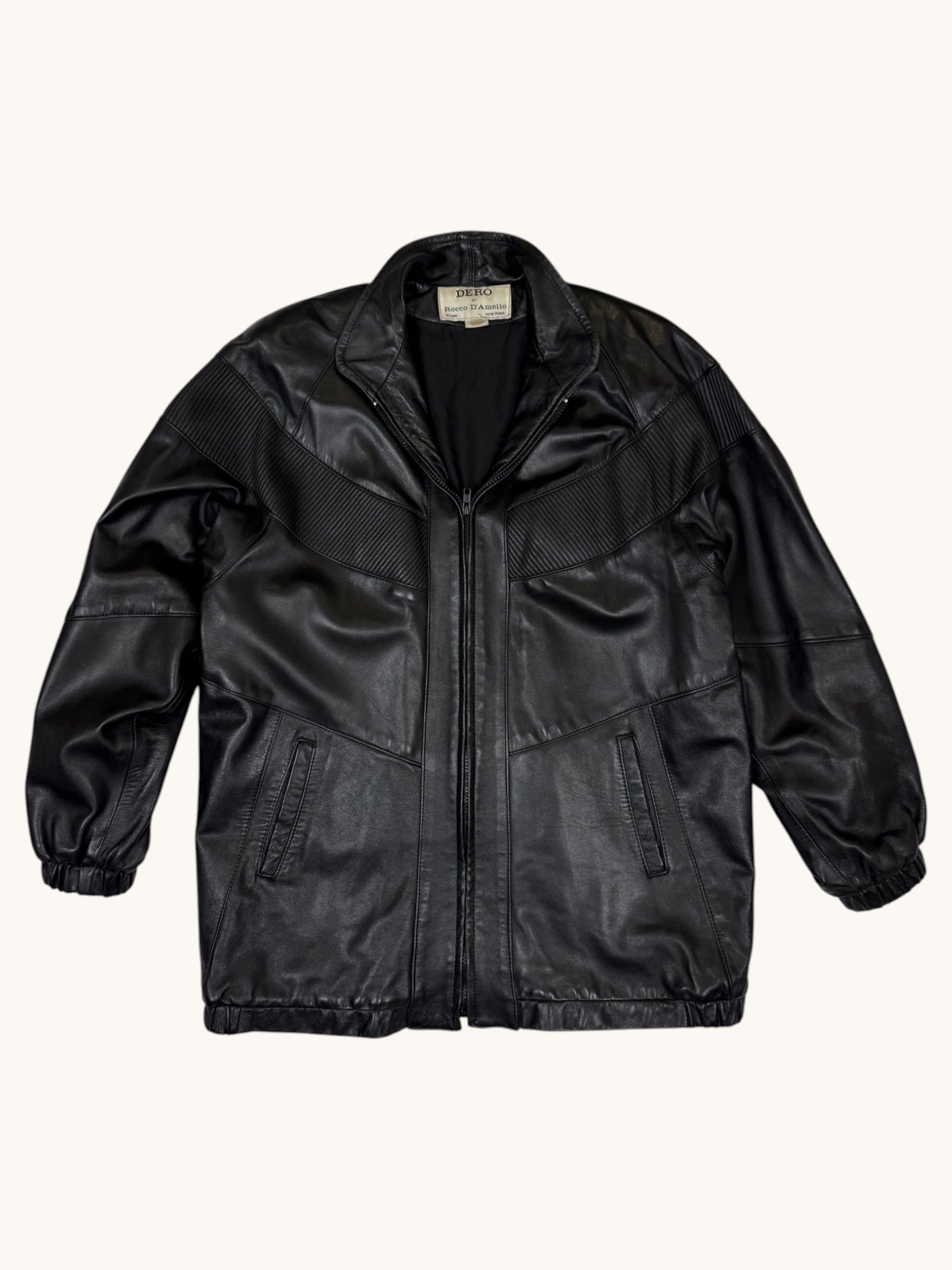 90s Dero by Rocco D'Amelio Black Leather Jacket - M