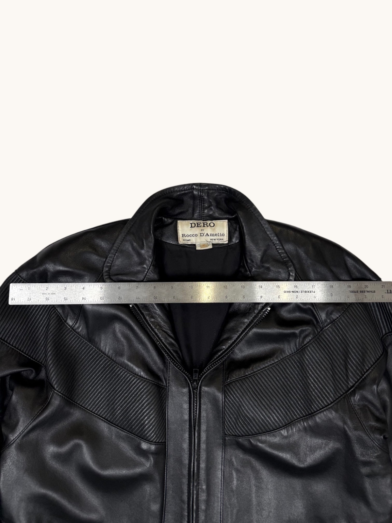 90s Dero by Rocco D'Amelio Black Leather Jacket - M