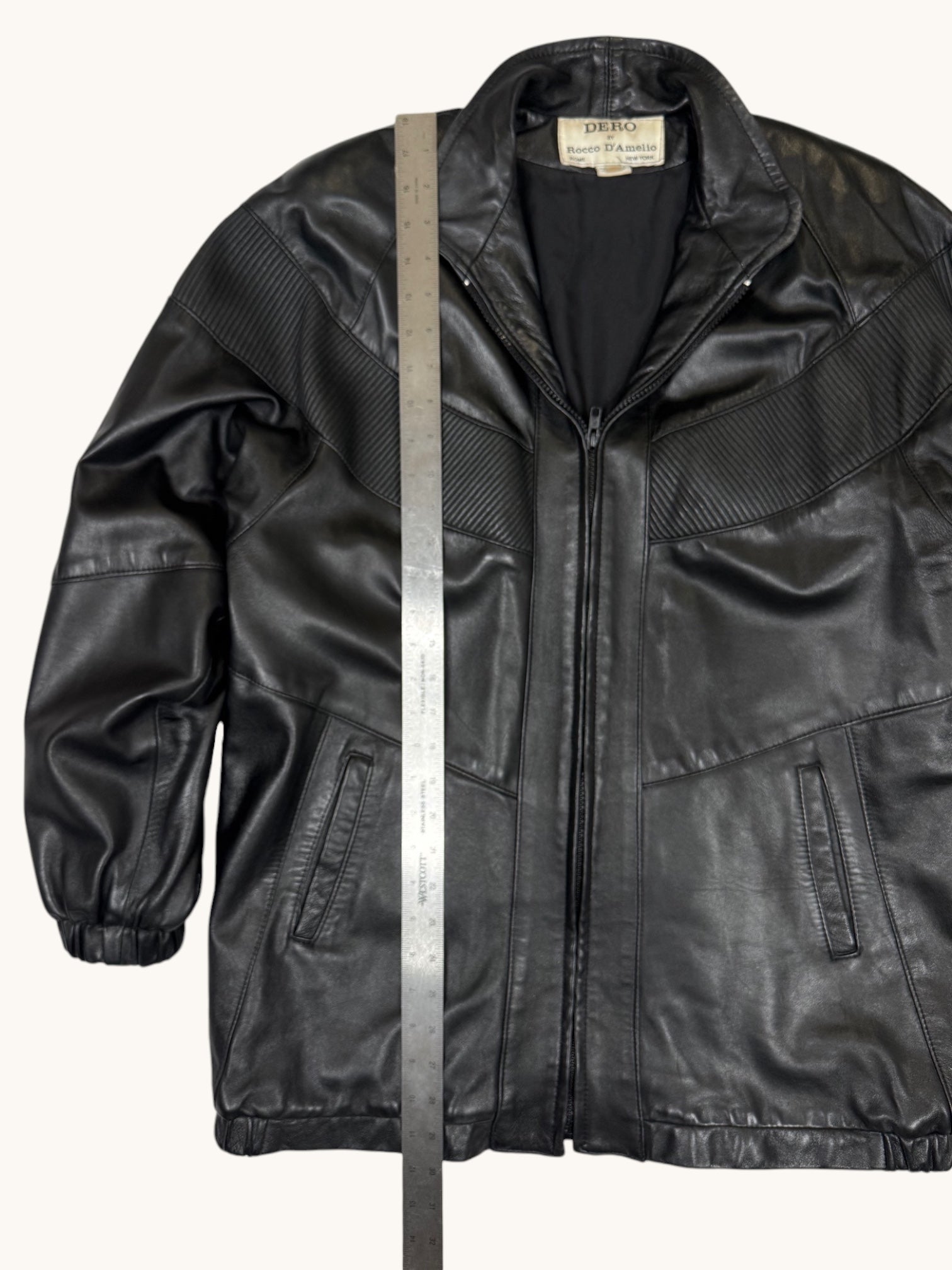 90s Dero by Rocco D'Amelio Black Leather Jacket - M