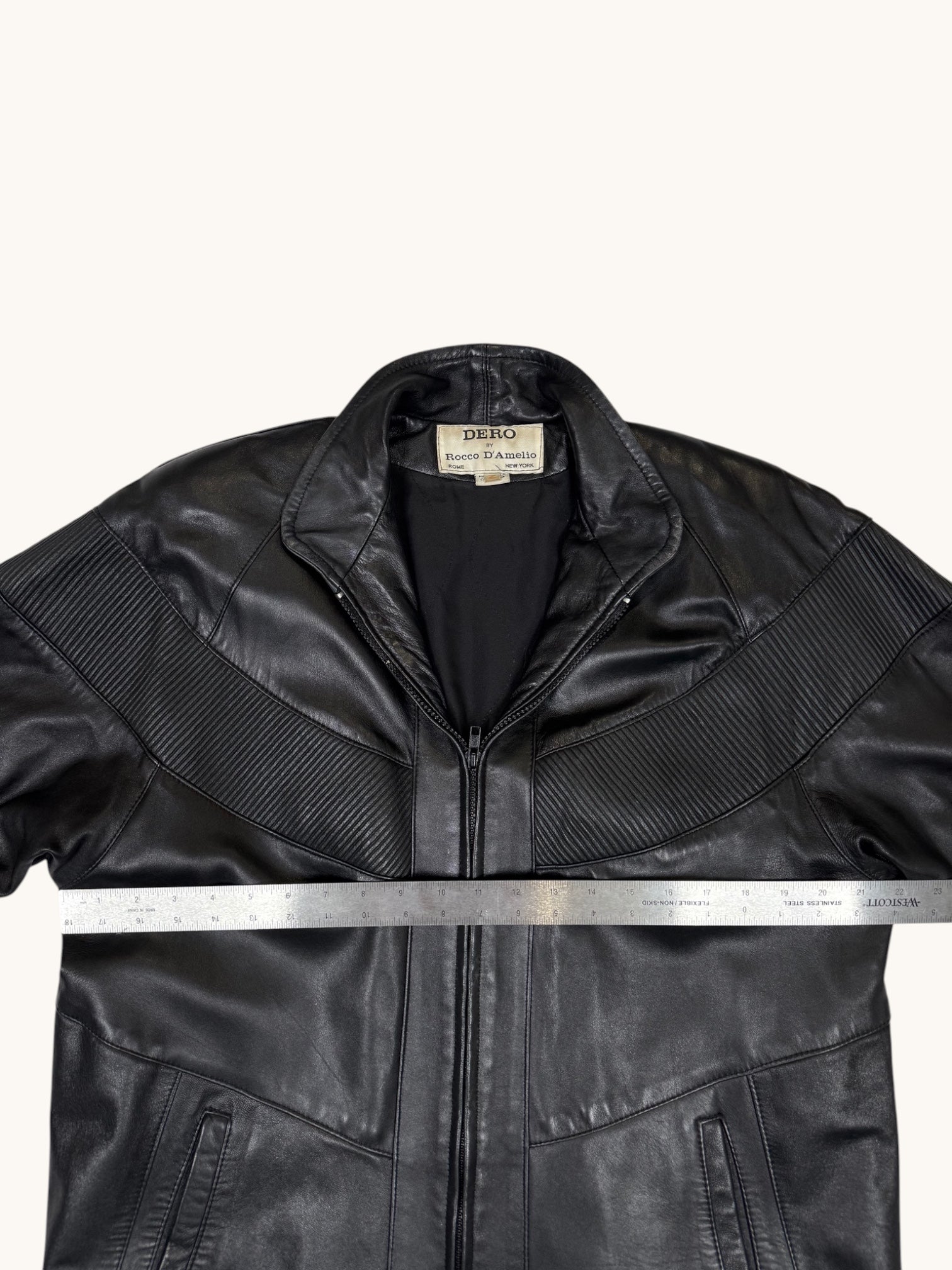 90s Dero by Rocco D'Amelio Black Leather Jacket - M
