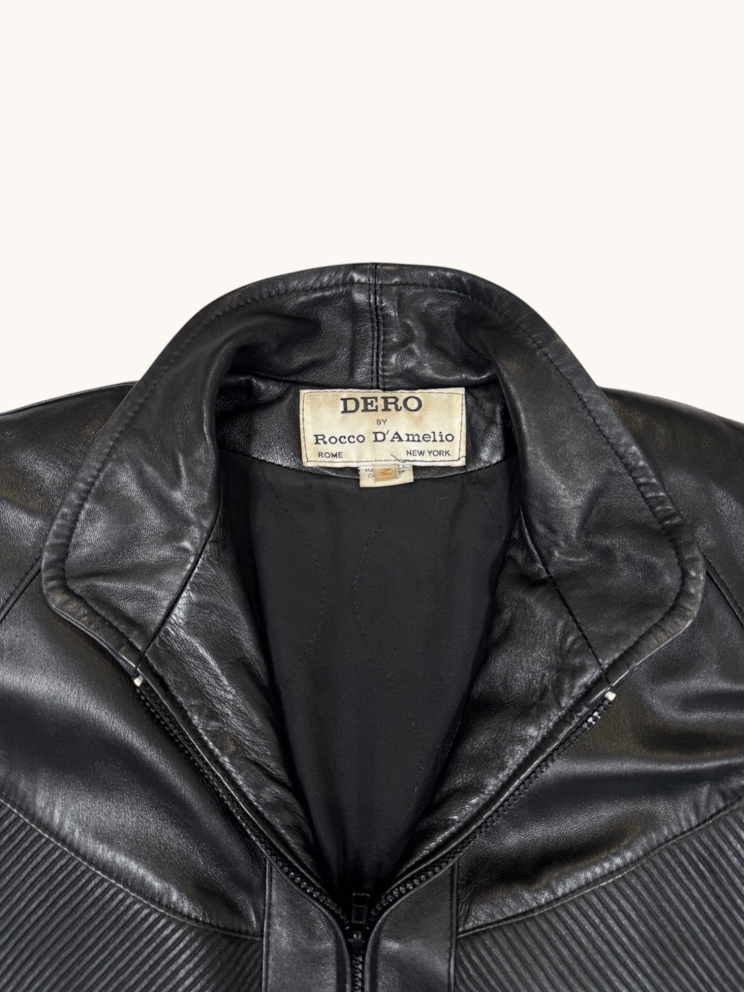 90s Dero by Rocco D'Amelio Black Leather Jacket - M
