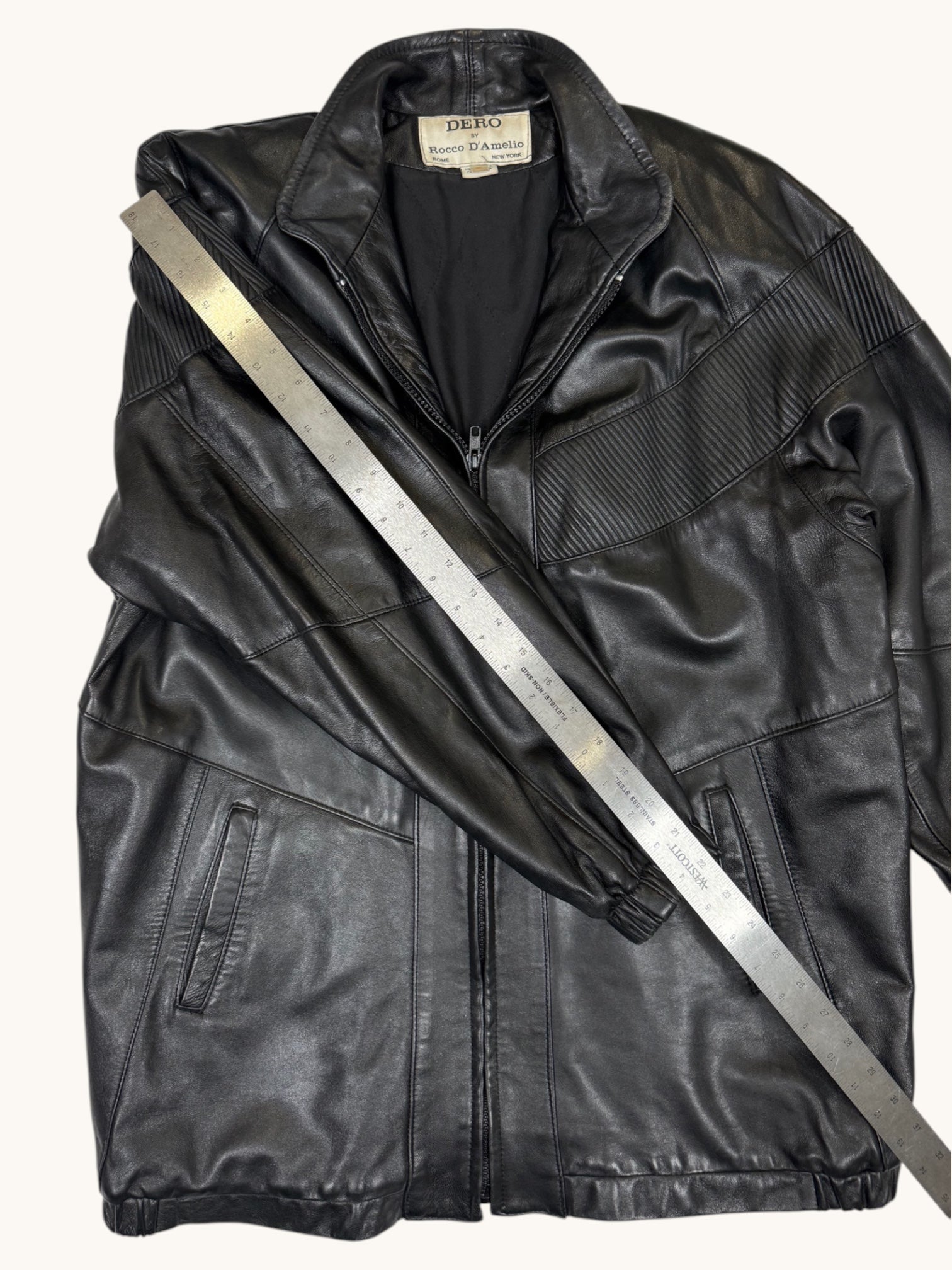 90s Dero by Rocco D'Amelio Black Leather Jacket - M
