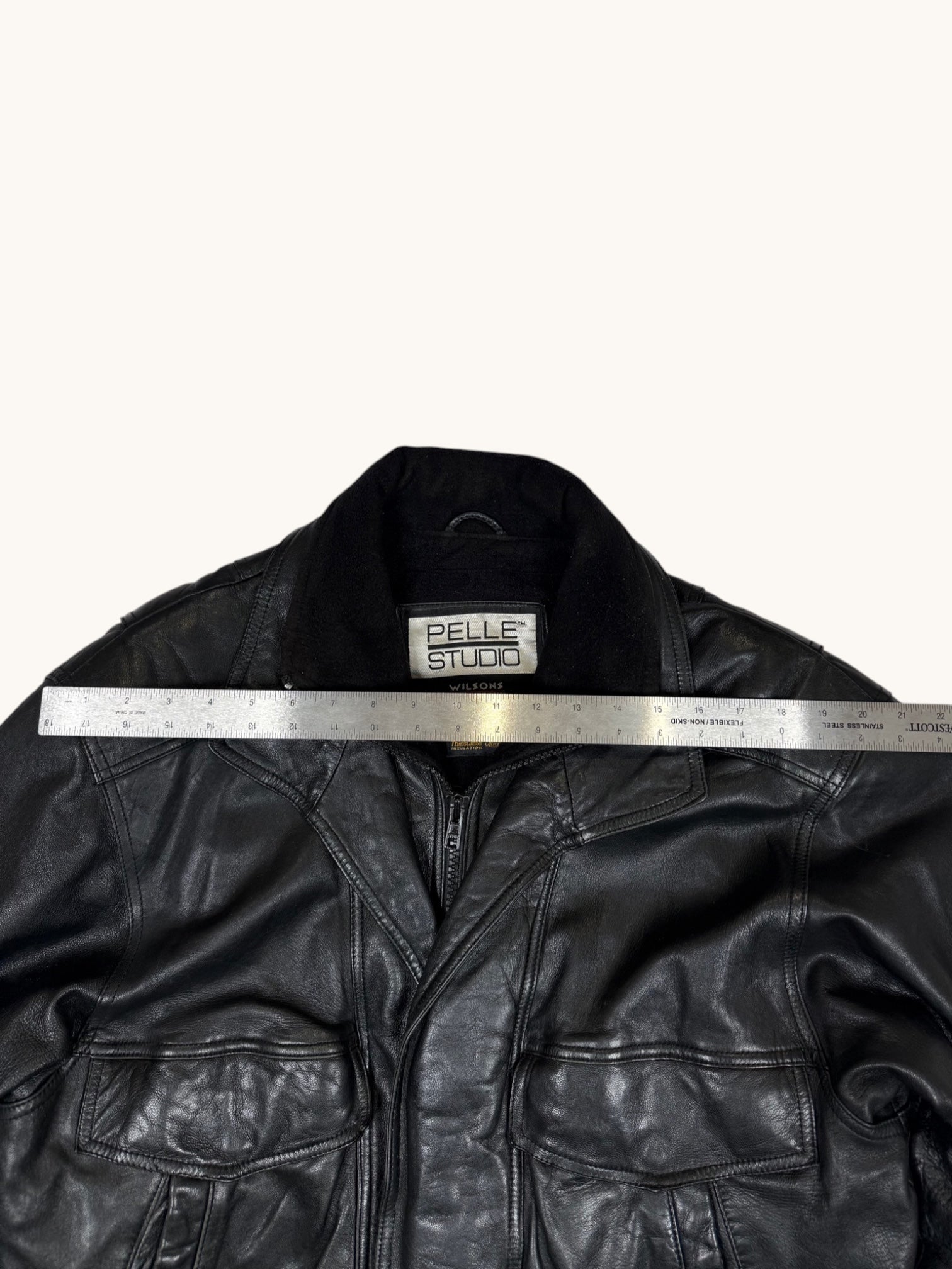 90s Wilsons Leather Pelle Studio Black Leather Jacket - M