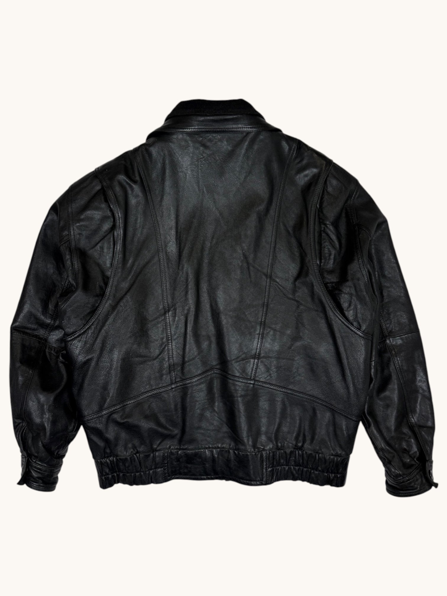 90s Wilsons Leather Pelle Studio Black Leather Jacket - M