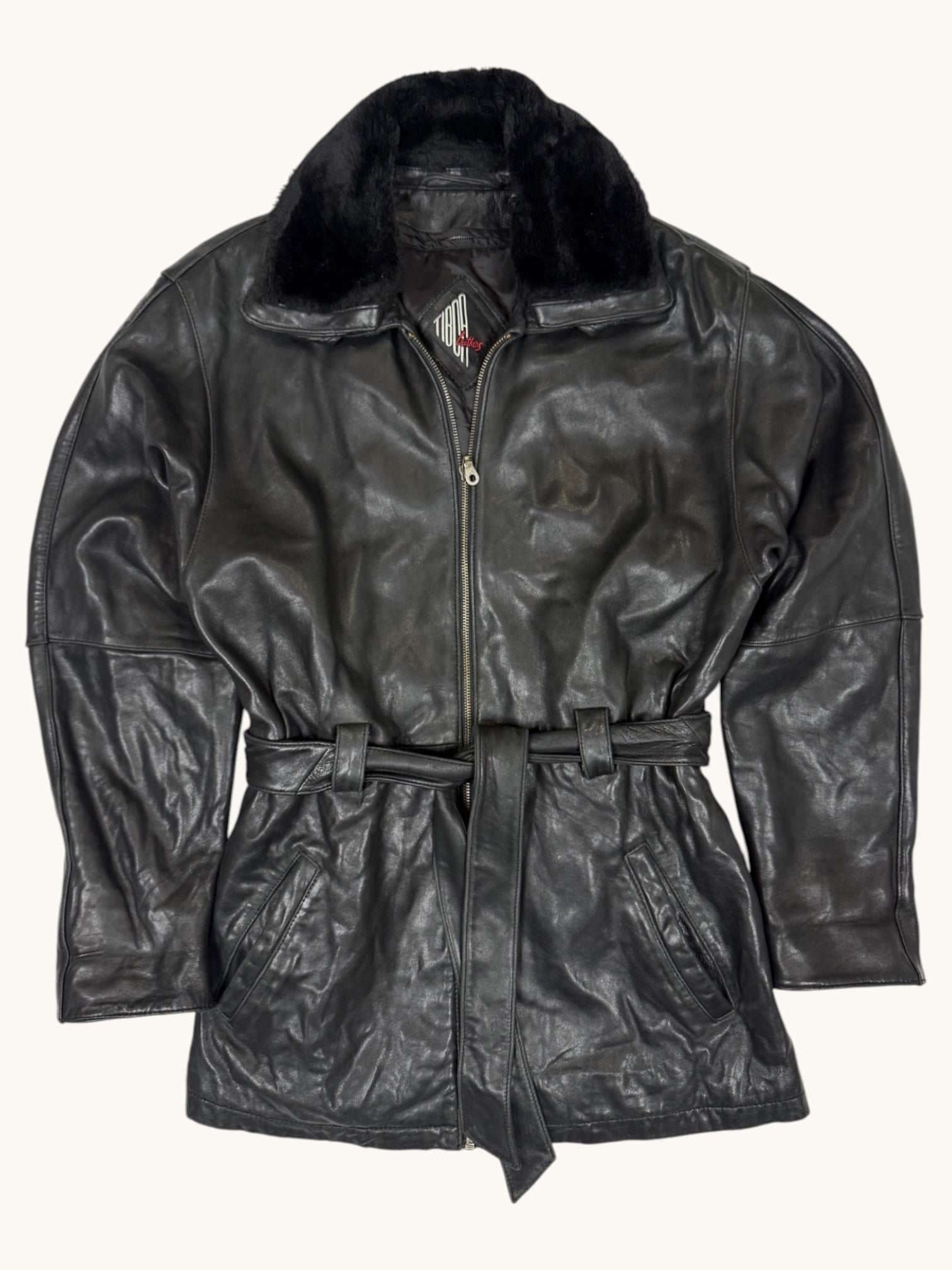 00s Tiboa Leathers Black Leather Jacket - M