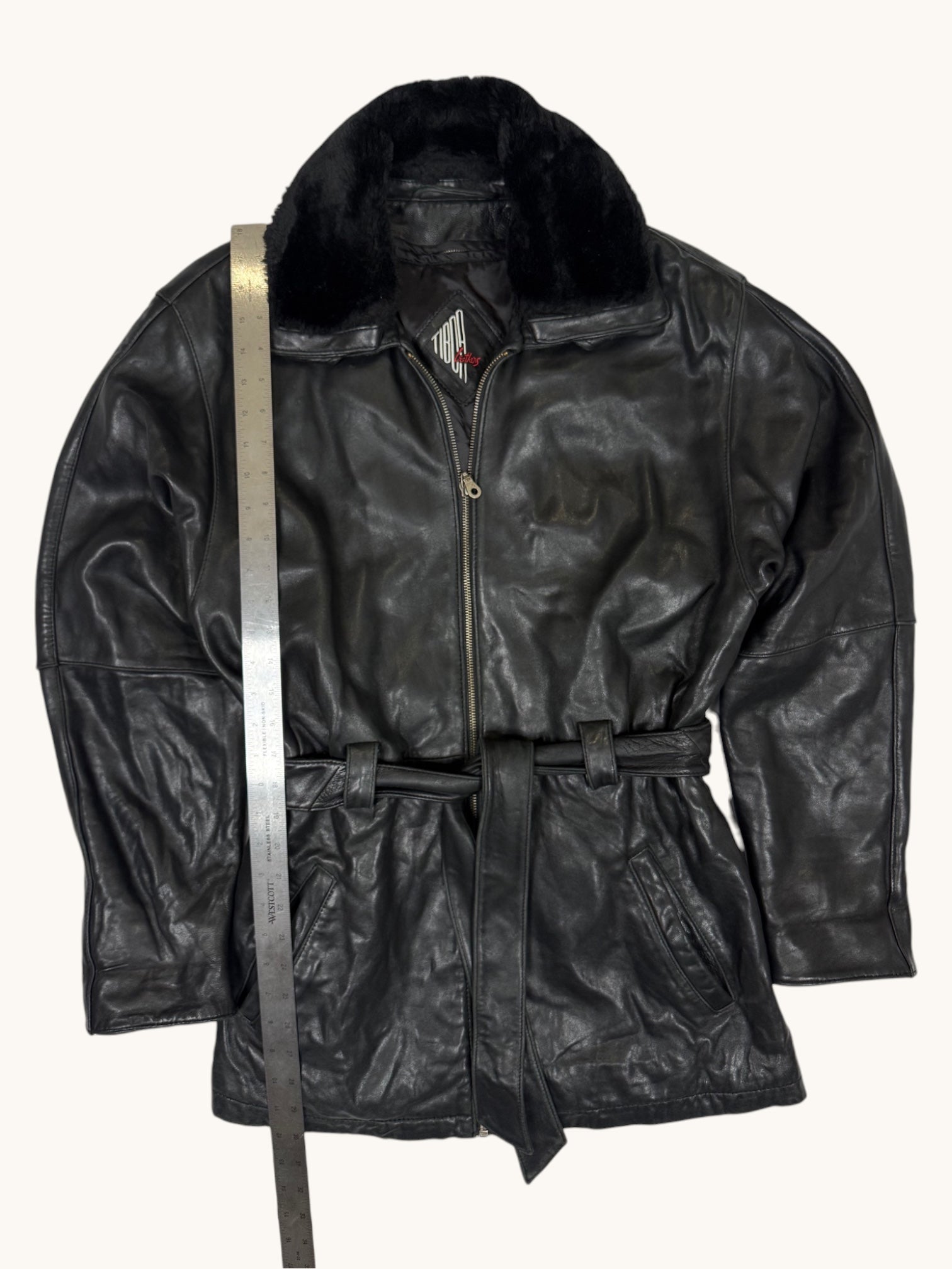 00s Tiboa Leathers Black Leather Jacket - M